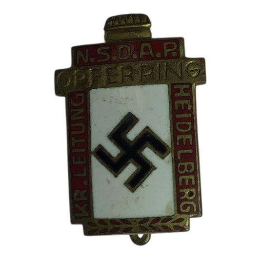 NSDAP Opferring Kreis Leitung Heidelberg Freiheitsbund Badge