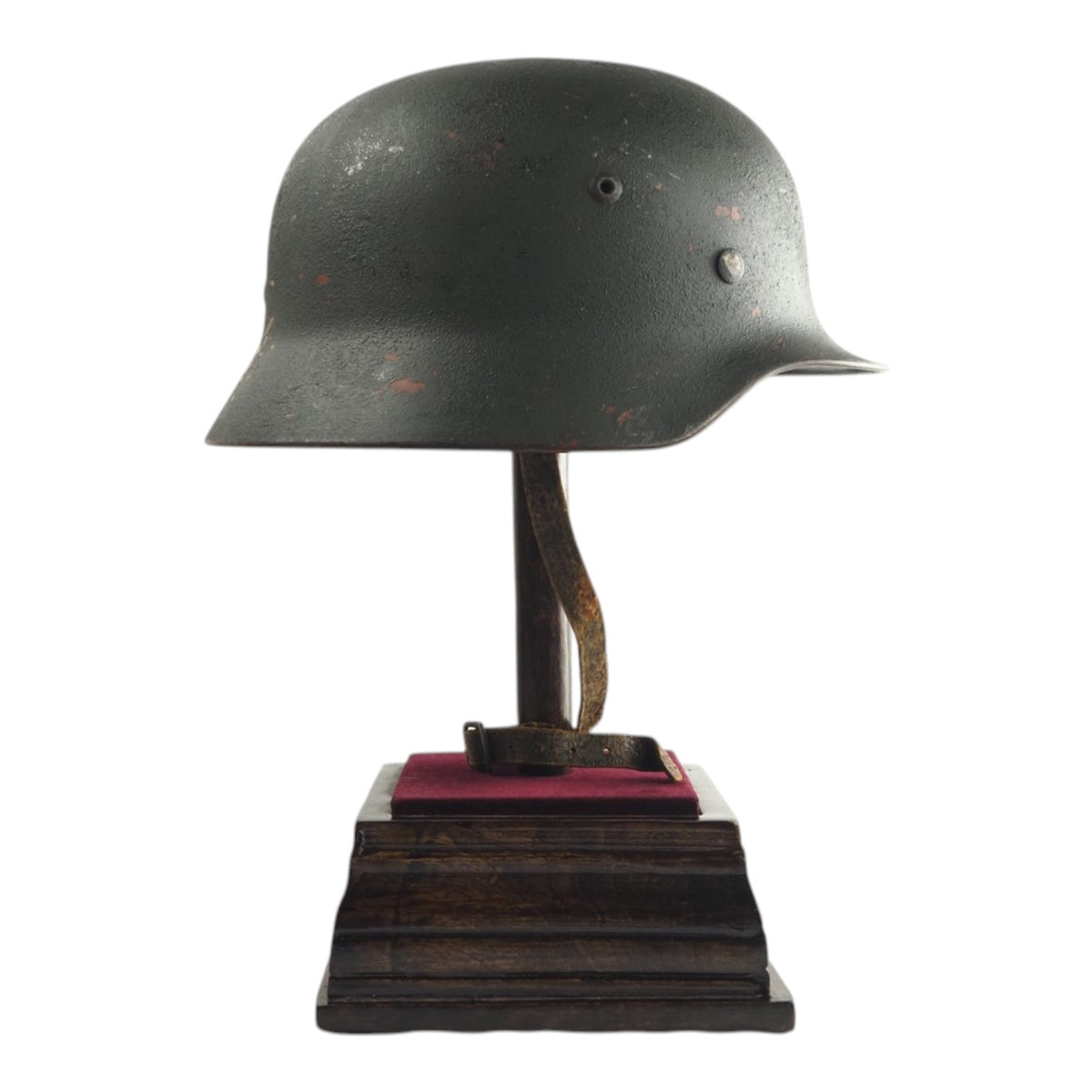 Named German WWII M35 Heer Helmet, Early Lot 081, Repainted from Afrika Korps Brown!