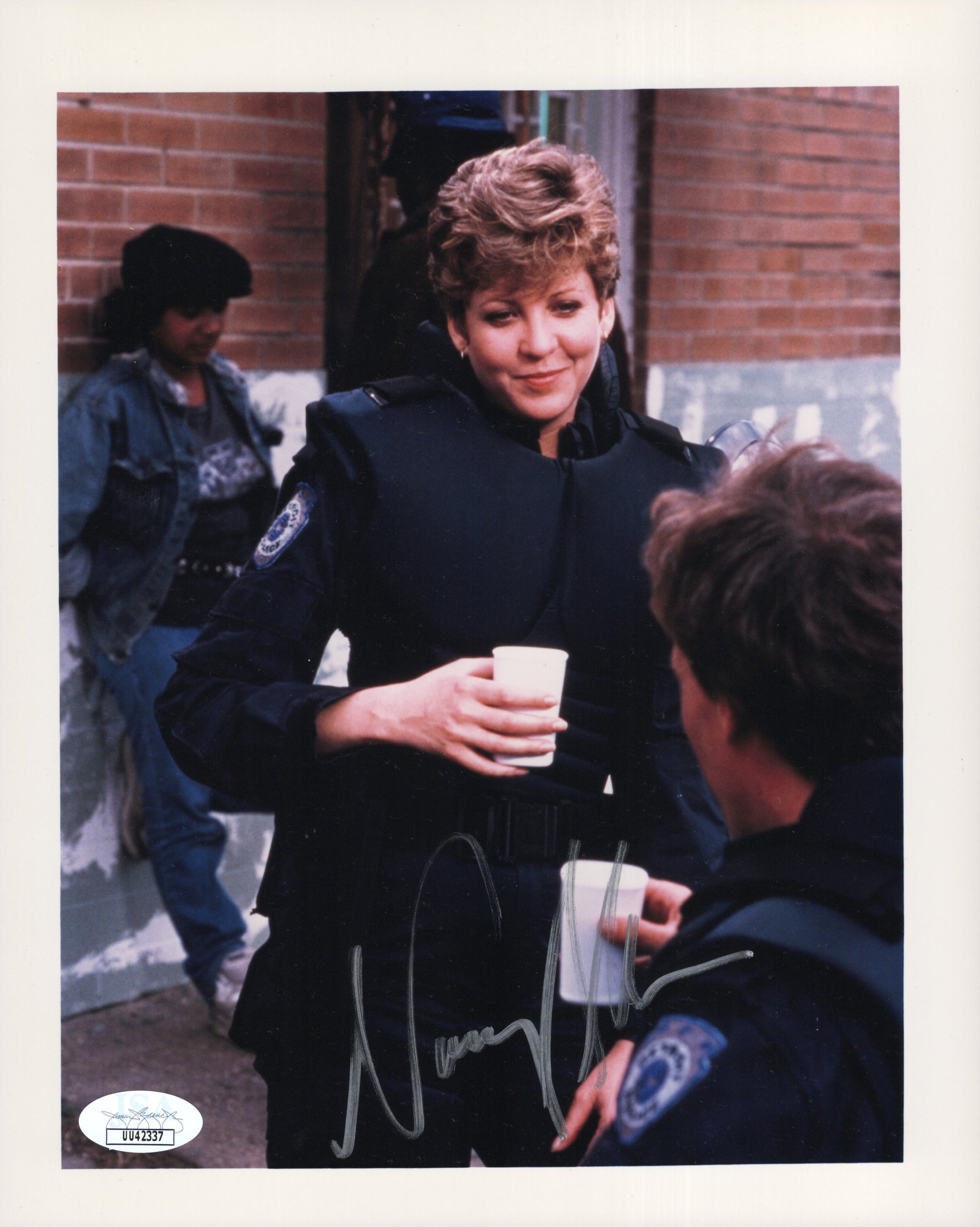 Nancy Allen Signed Photo 8x10, Nancy Allen Autograph as Lewis in Robocop in Uniform, JSA and PSA Letter Double Certified Authentic UU42337