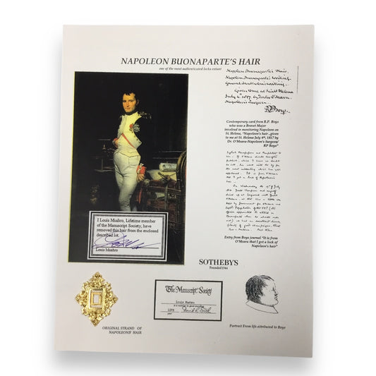 Napolean Buonaparte Hair Clipping with Certificate of Authenticity