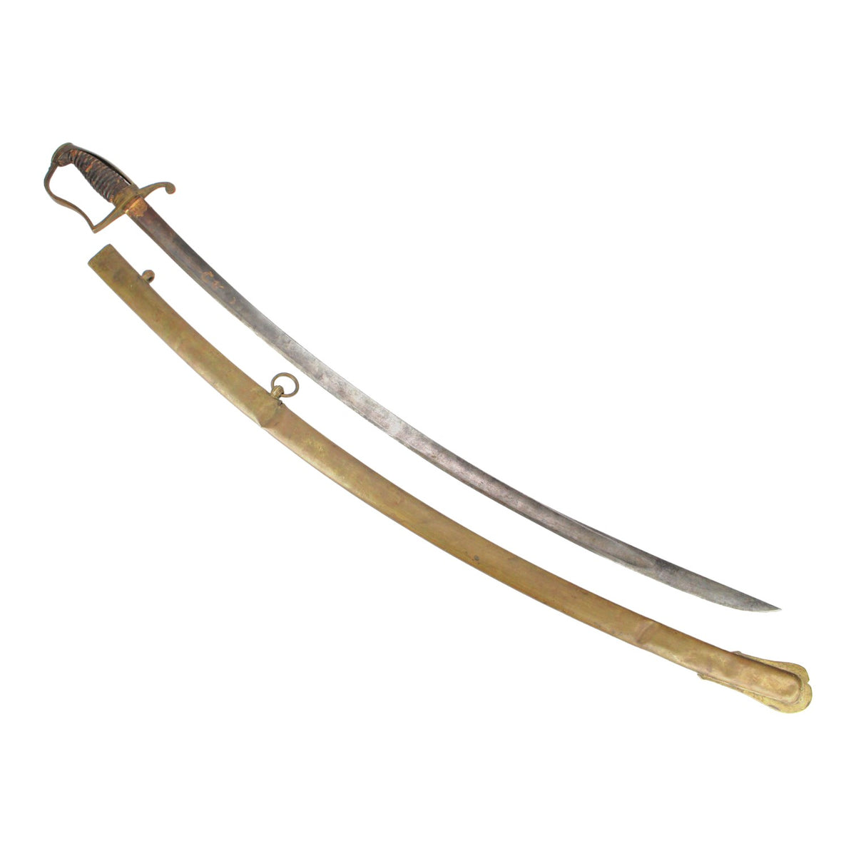 Napoleonic Cavalry Sword c.1805 with Turk’s Head, Brass Scabbard & FWKD Mark