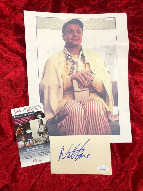 Nathan Lane 5x3 Autographed Notecard JSA Certified