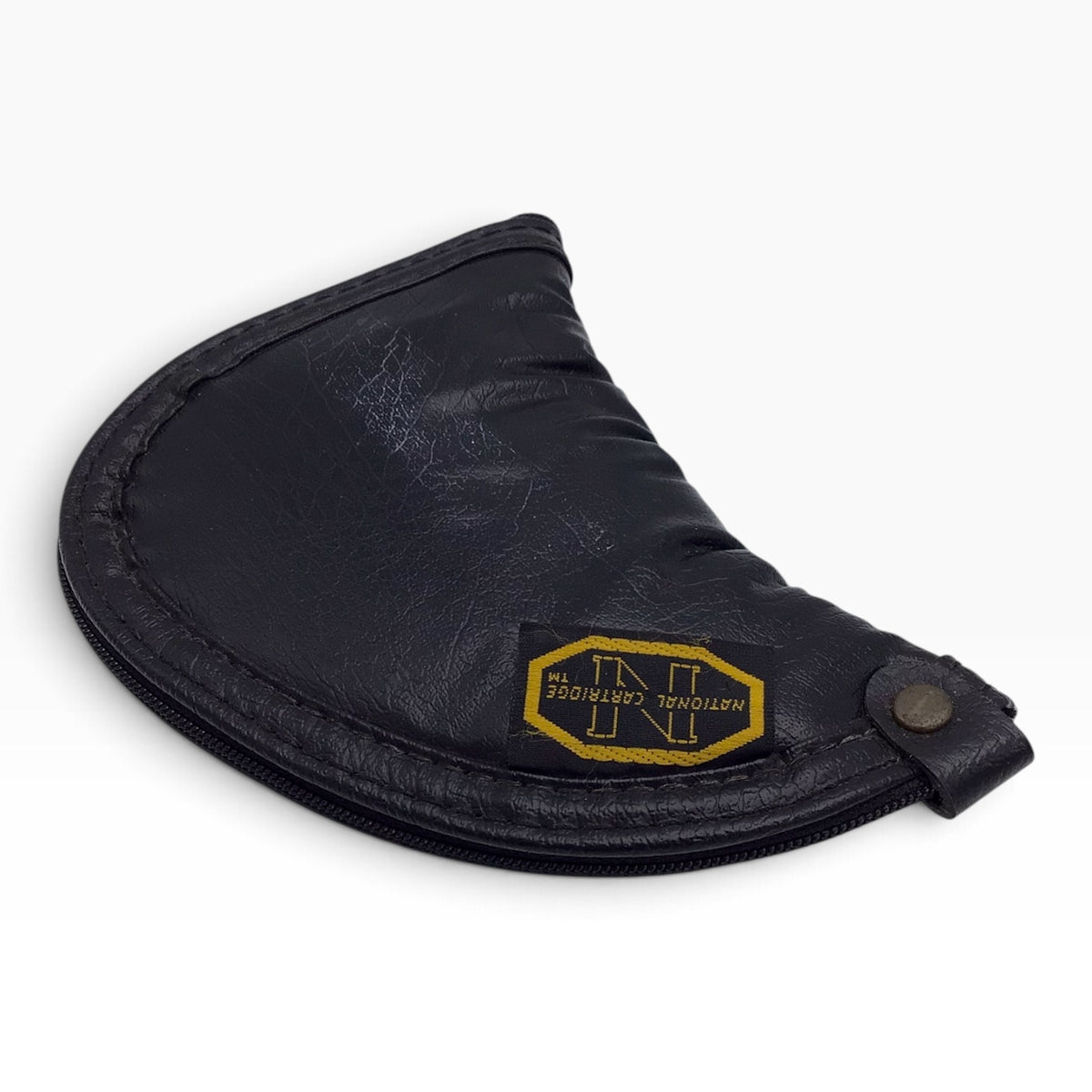 National Cartridge Leather Gun Case – Zippered Pistol Pouch with Wool Interior