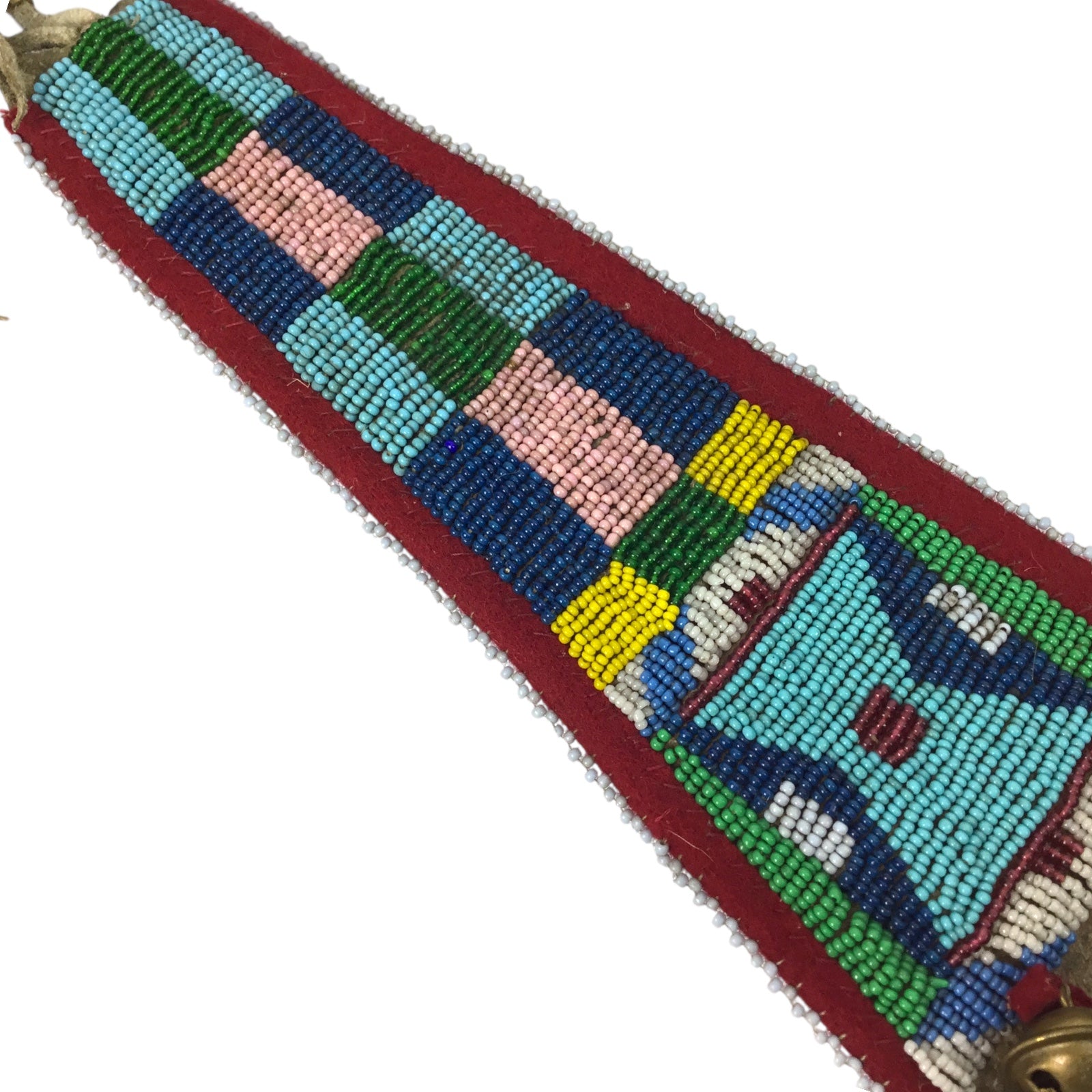 Native American Trade Peace Pipe Tomahawk with Gun Barrel Bowl and Beaded Fringe