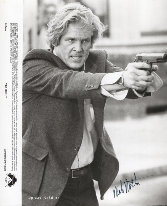 Nick Nolte in 48 Hrs. Signed Photo 8x10 B&W, Guaranteed Authentic - Christophe Stickel Autographs