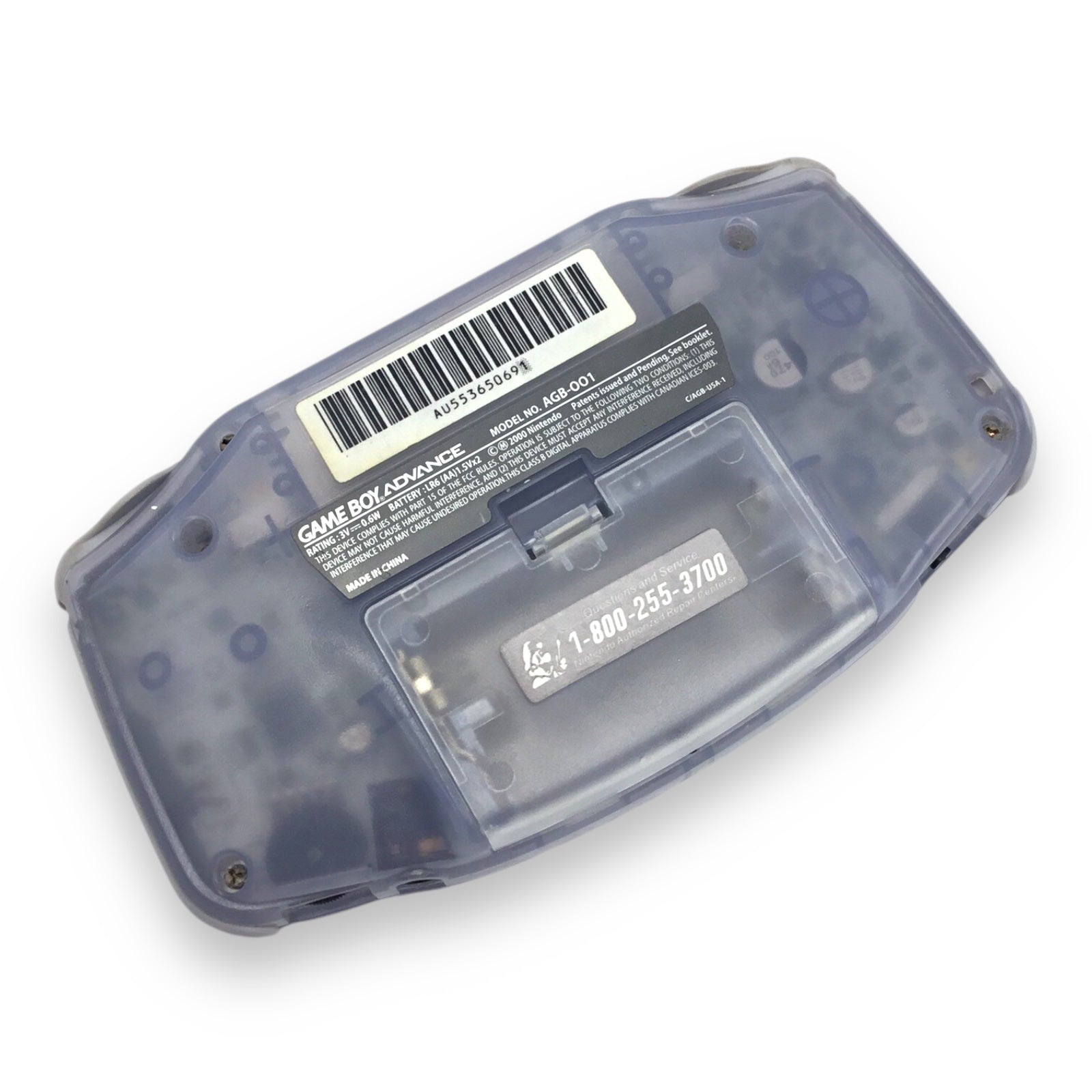 Nintendo Game Boy Advance AGB-001 Clear Handheld Console – Tested Working