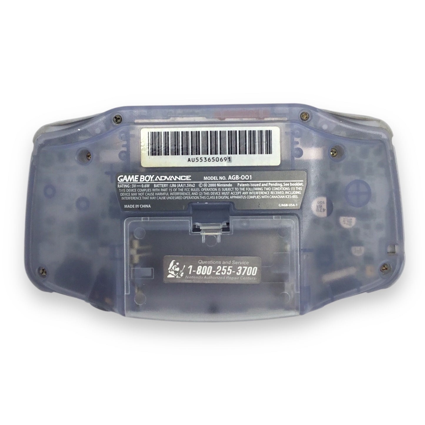 Nintendo Game Boy Advance AGB-001 Clear Handheld Console – Tested Working