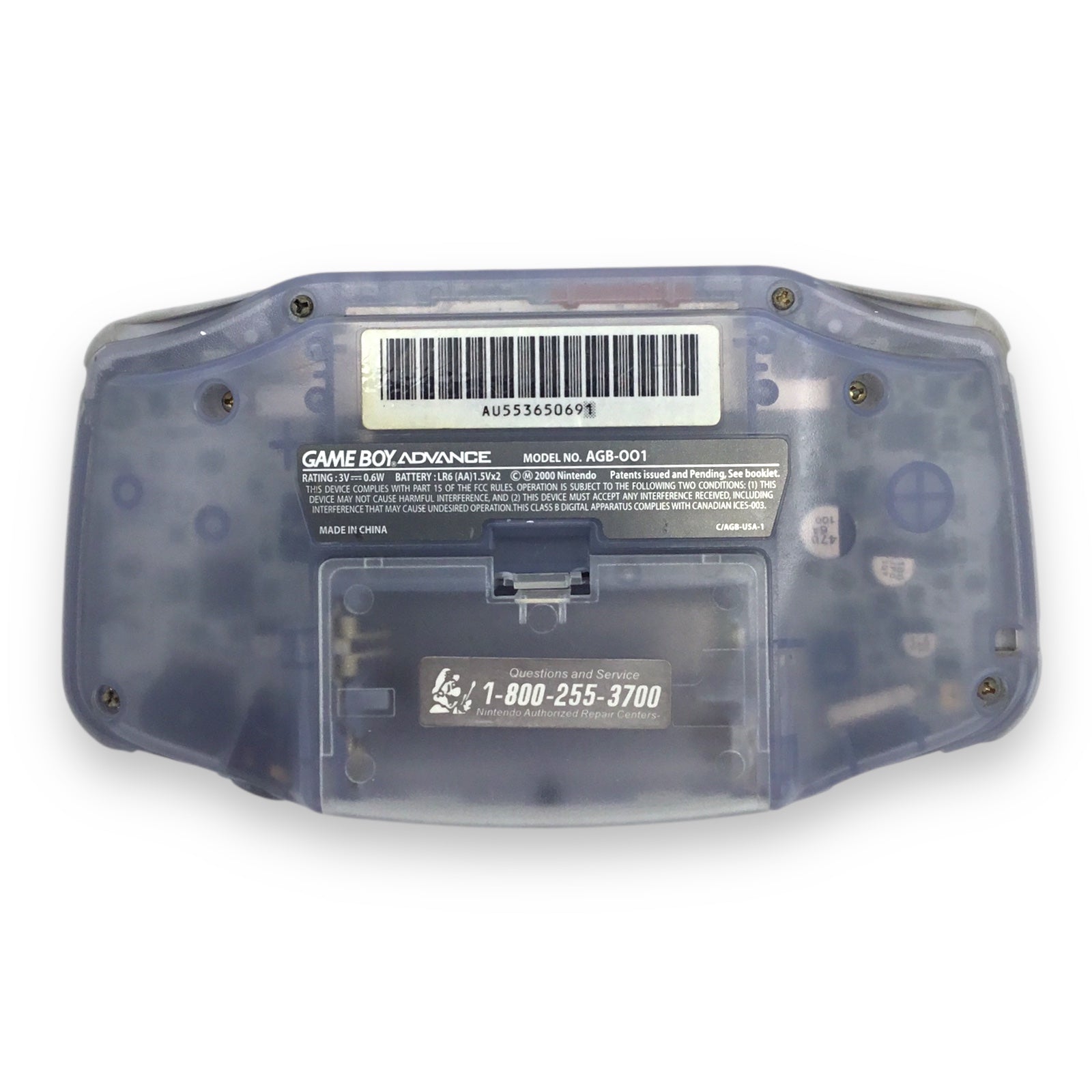 Nintendo Game Boy Advance AGB-001 Clear Handheld Console – Tested Working