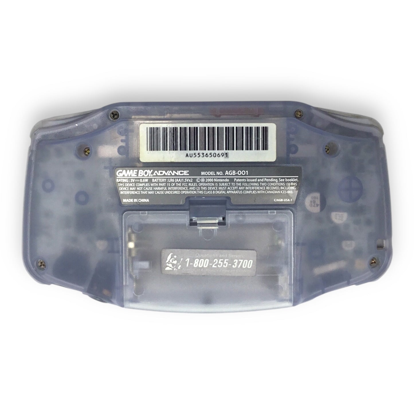 Nintendo Game Boy Advance AGB-001 Clear Handheld Console – Tested Working