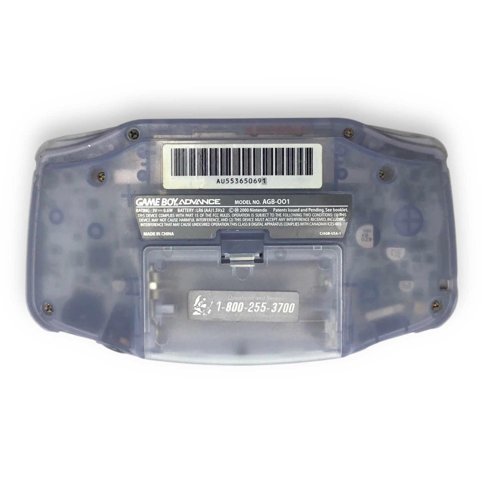 Nintendo Game Boy Advance AGB-001 Clear Handheld Console – Tested Working
