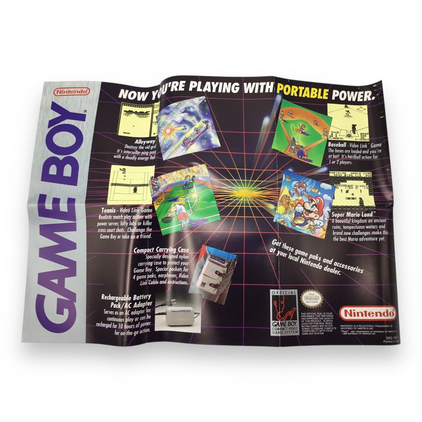 Nintendo Game Boy DMG-01 Original System – Complete in Box with Tetris, Cables & Manuals (Screen Not Working)