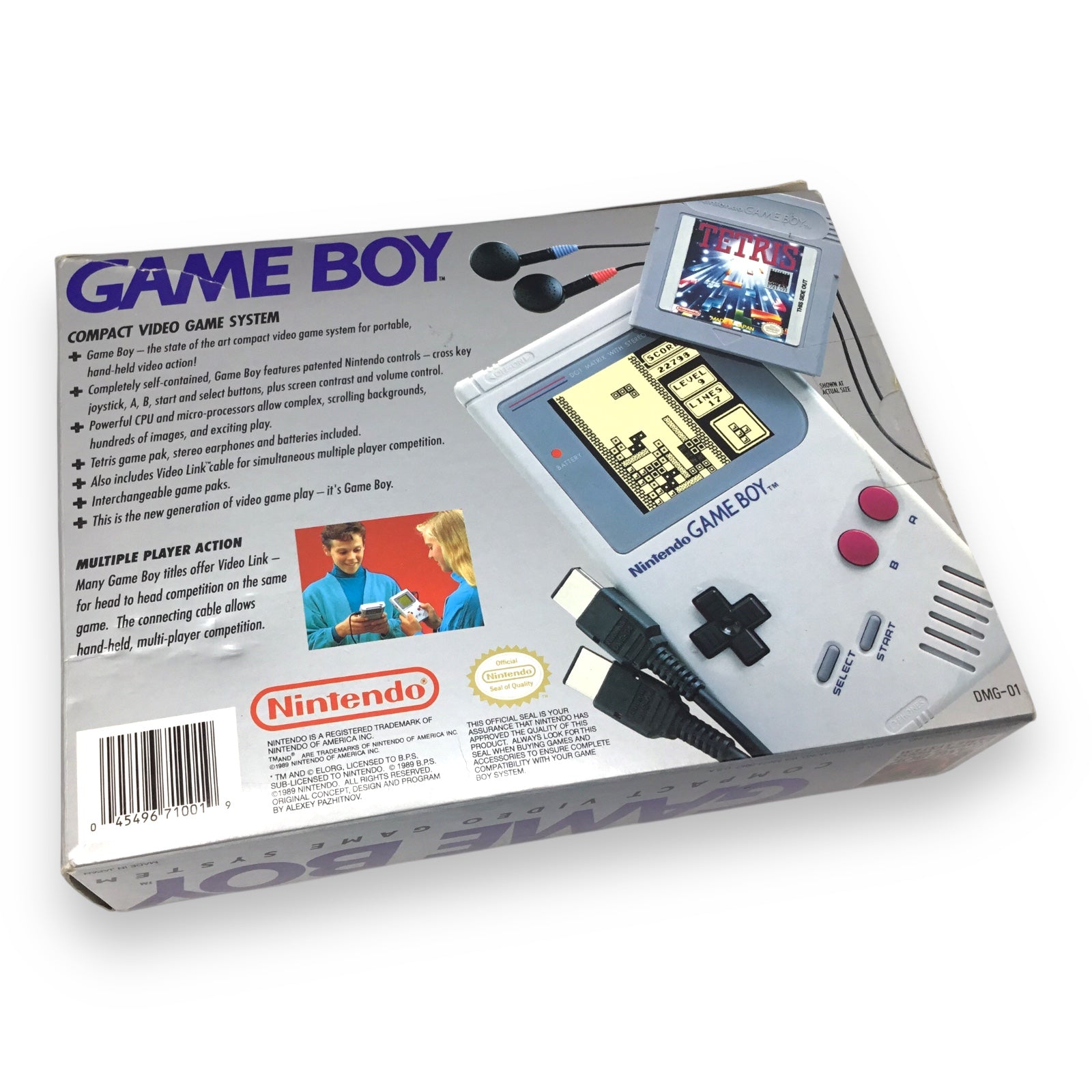 Nintendo Game Boy DMG-01 Original System – Complete in Box with Tetris, Cables & Manuals (Screen Not Working)