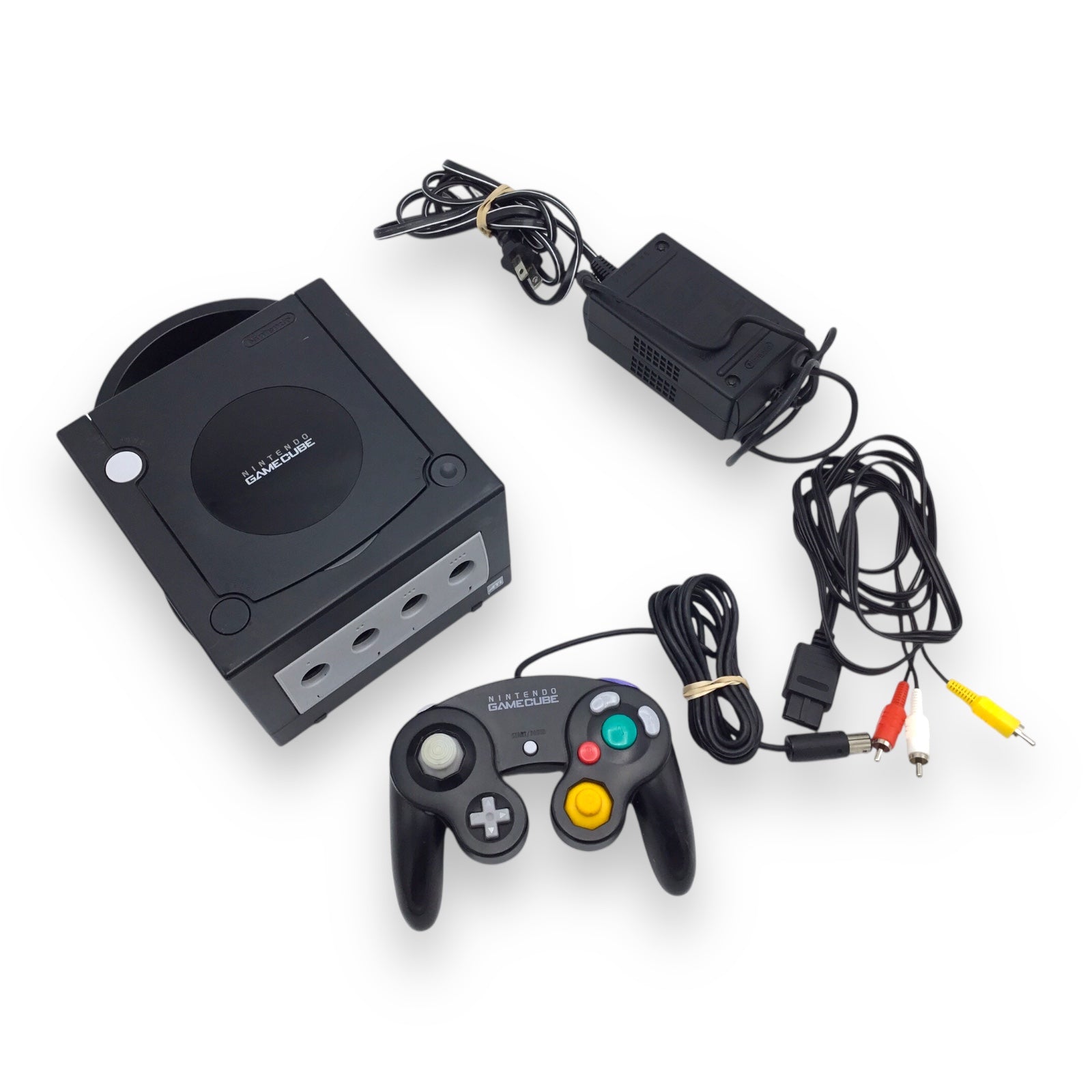 Nintendo GameCube Black Console DOL-001 w/ Controller & Cables – Tested