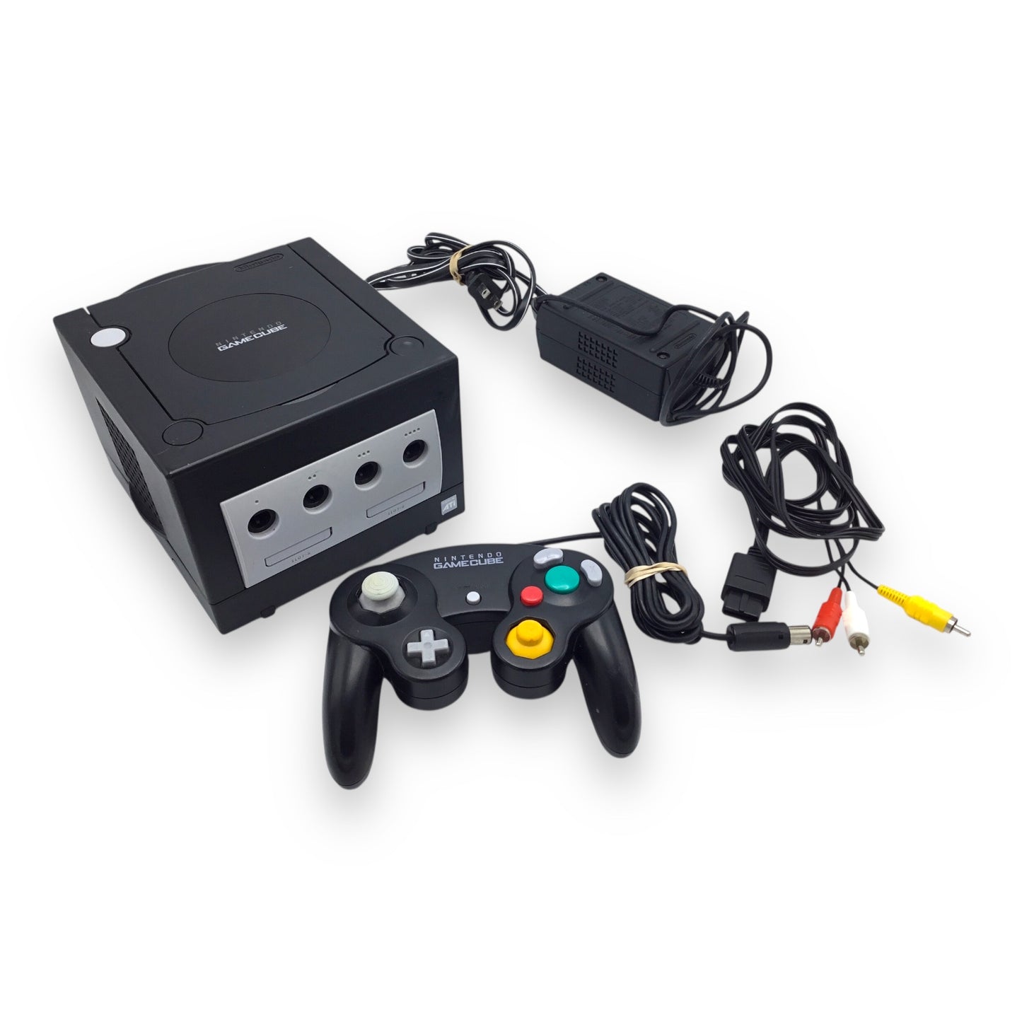 Nintendo GameCube Black Console DOL-001 w/ Controller & Cables – Tested