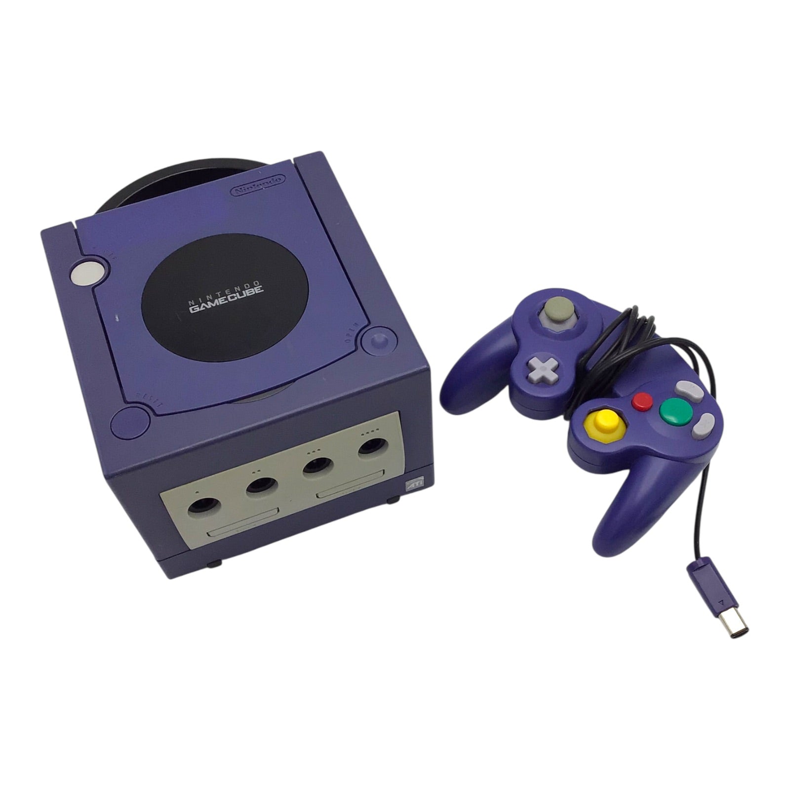 Nintendo GameCube Purple Console DOL-001 w/ Controller & Cables – Tested