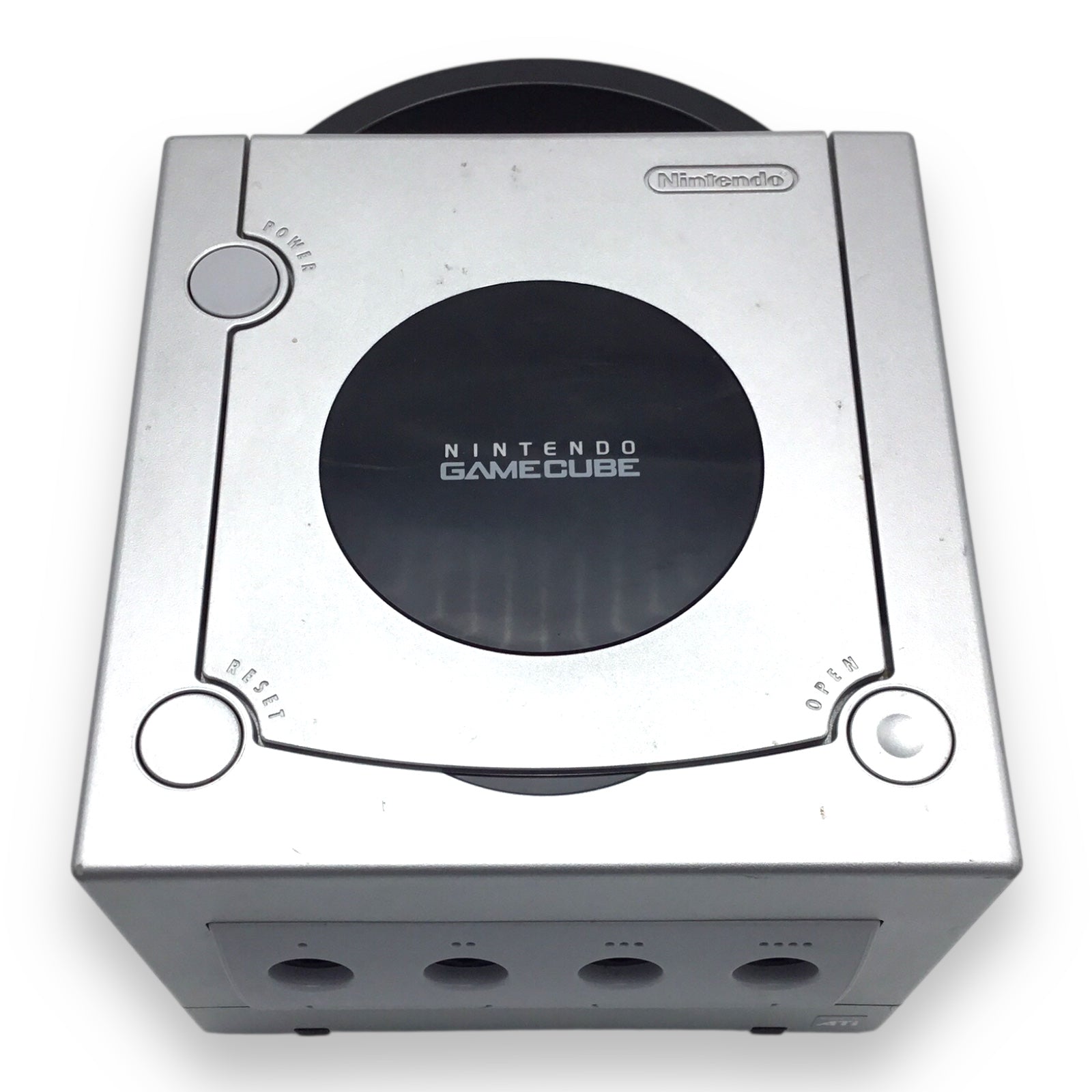 Nintendo GameCube Silver Console DOL-001 w/ Black Controller & Cables – Tested