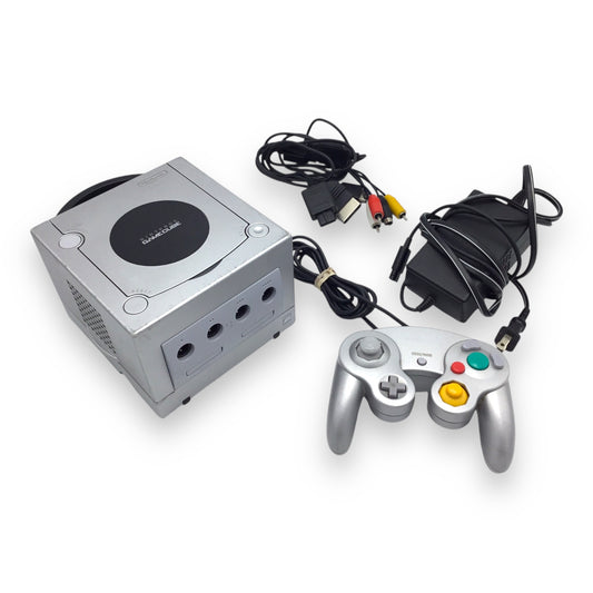 Nintendo GameCube Silver Console DOL-001 w/ Silver Controller & Cables – Tested