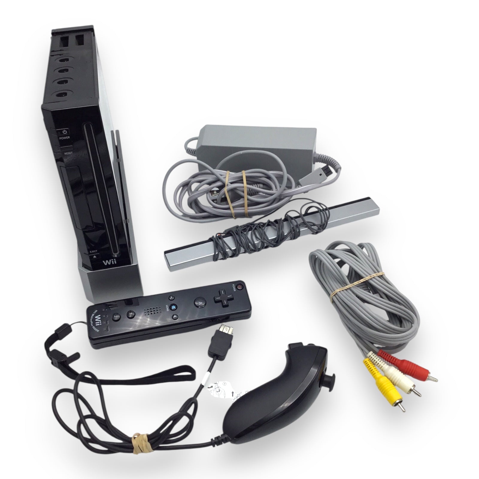 Nintendo Wii Black Console w/ Controller & Cables – Tested Working