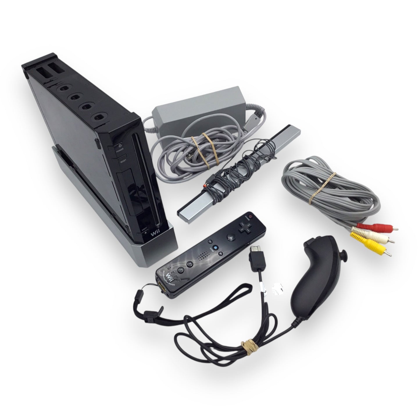 Nintendo Wii Black Console w/ Controller & Cables – Tested Working