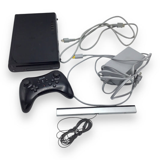 Nintendo Wii U Black Console w/ Standard Controller & Cables – Tested