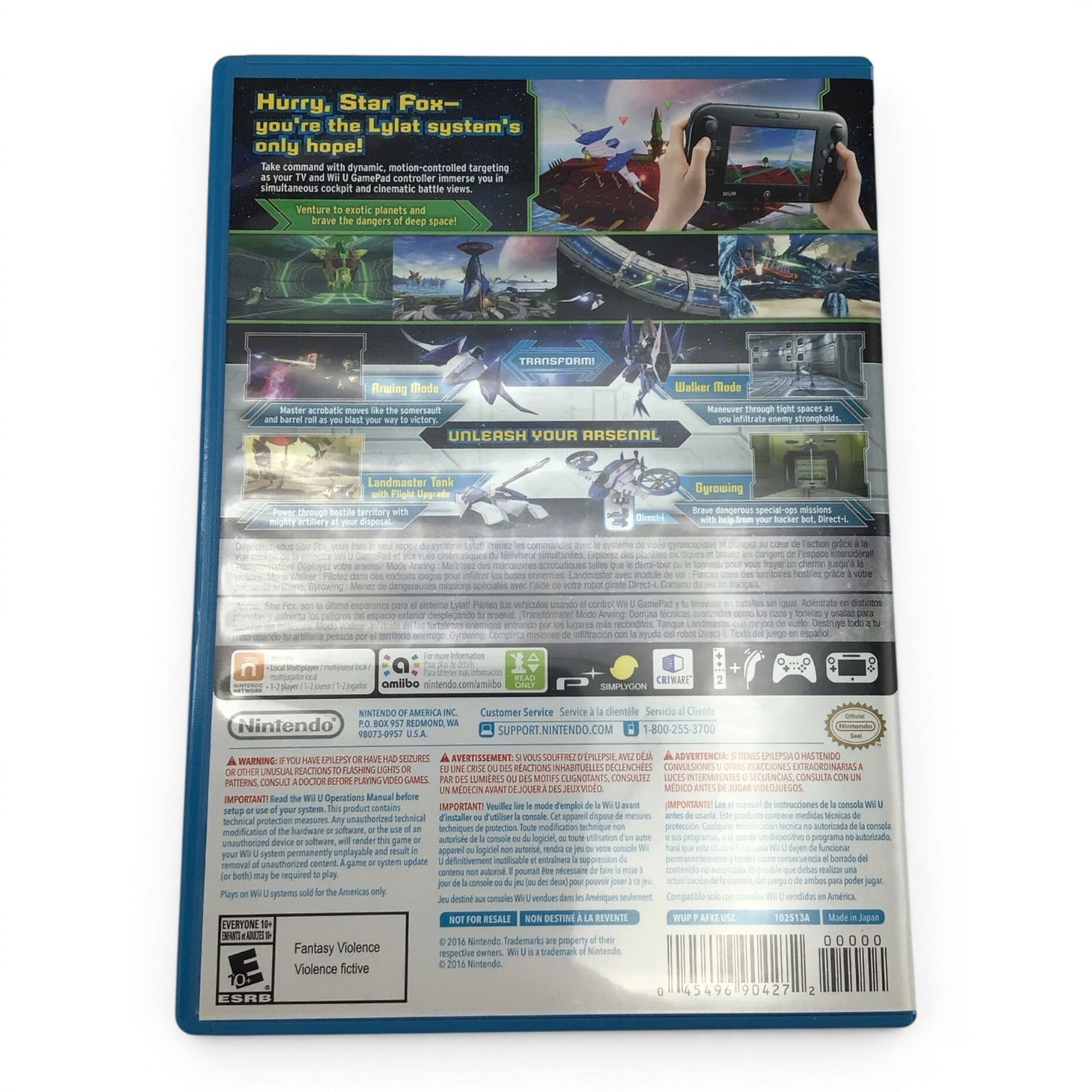 Nintendo Wii U Starfox Zero