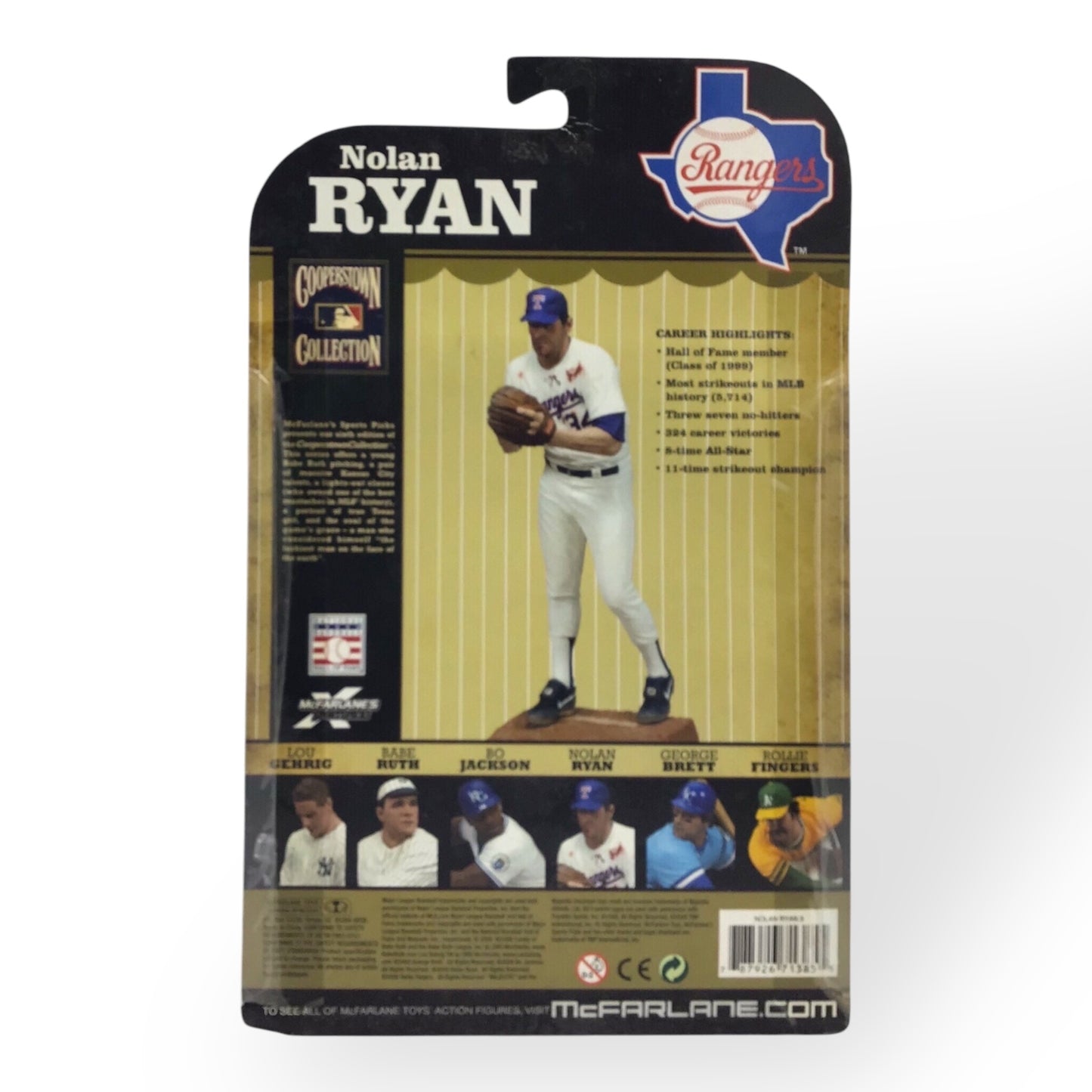 Nolan Ryan Rangers Figure | McFarlane Cooperstown Series 6 with Bloodstain Detail