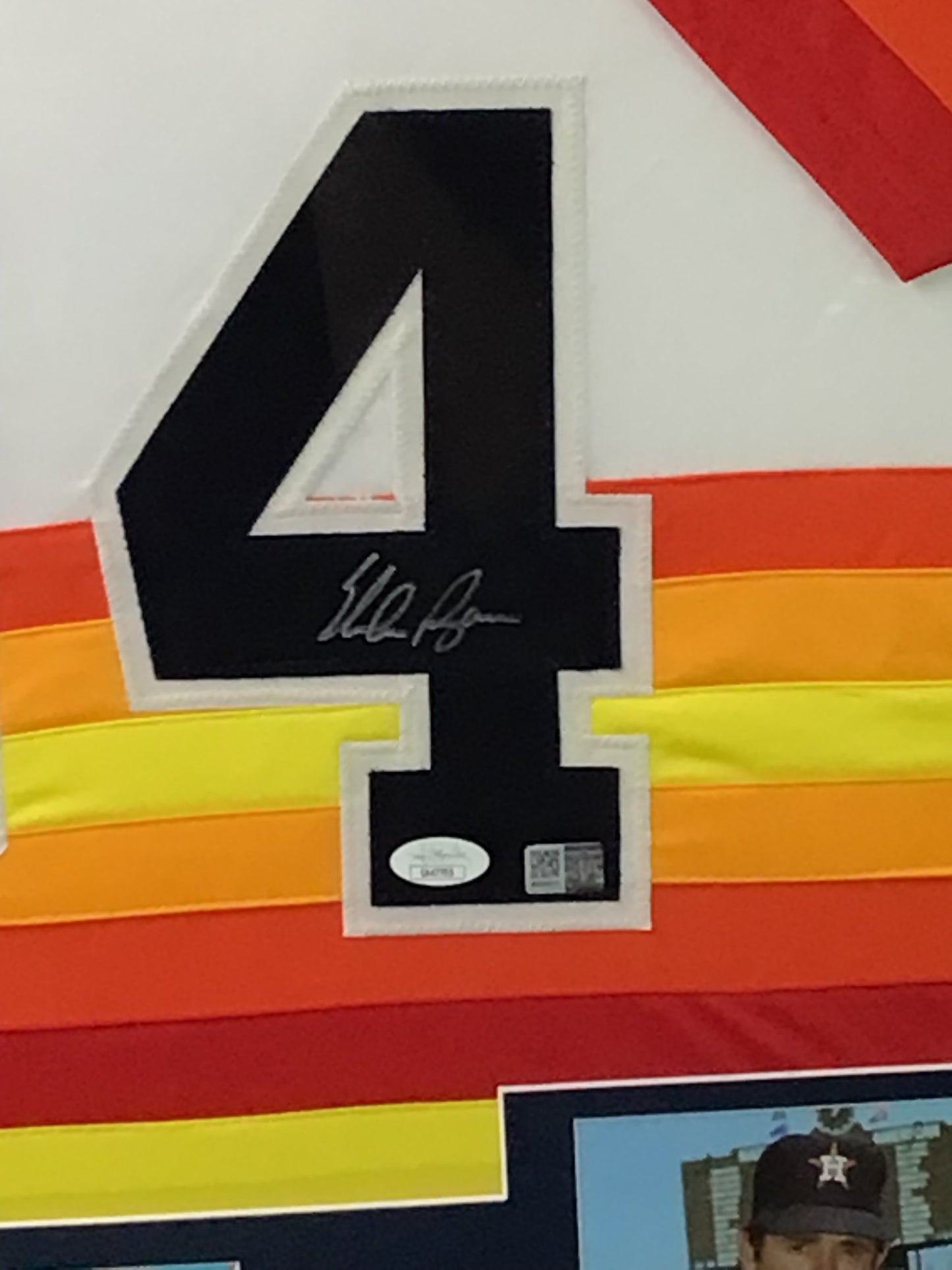 Nolan Ryan Signed Custom Framed Rainbow Jersey w/ JSA Cert