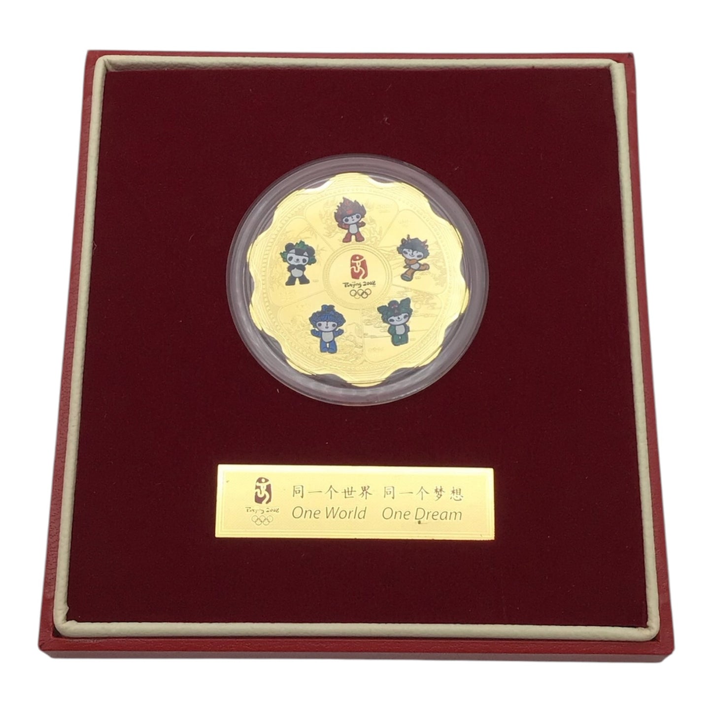 Olympics Beijing 2008 Gold Plated Commemorative Medallion