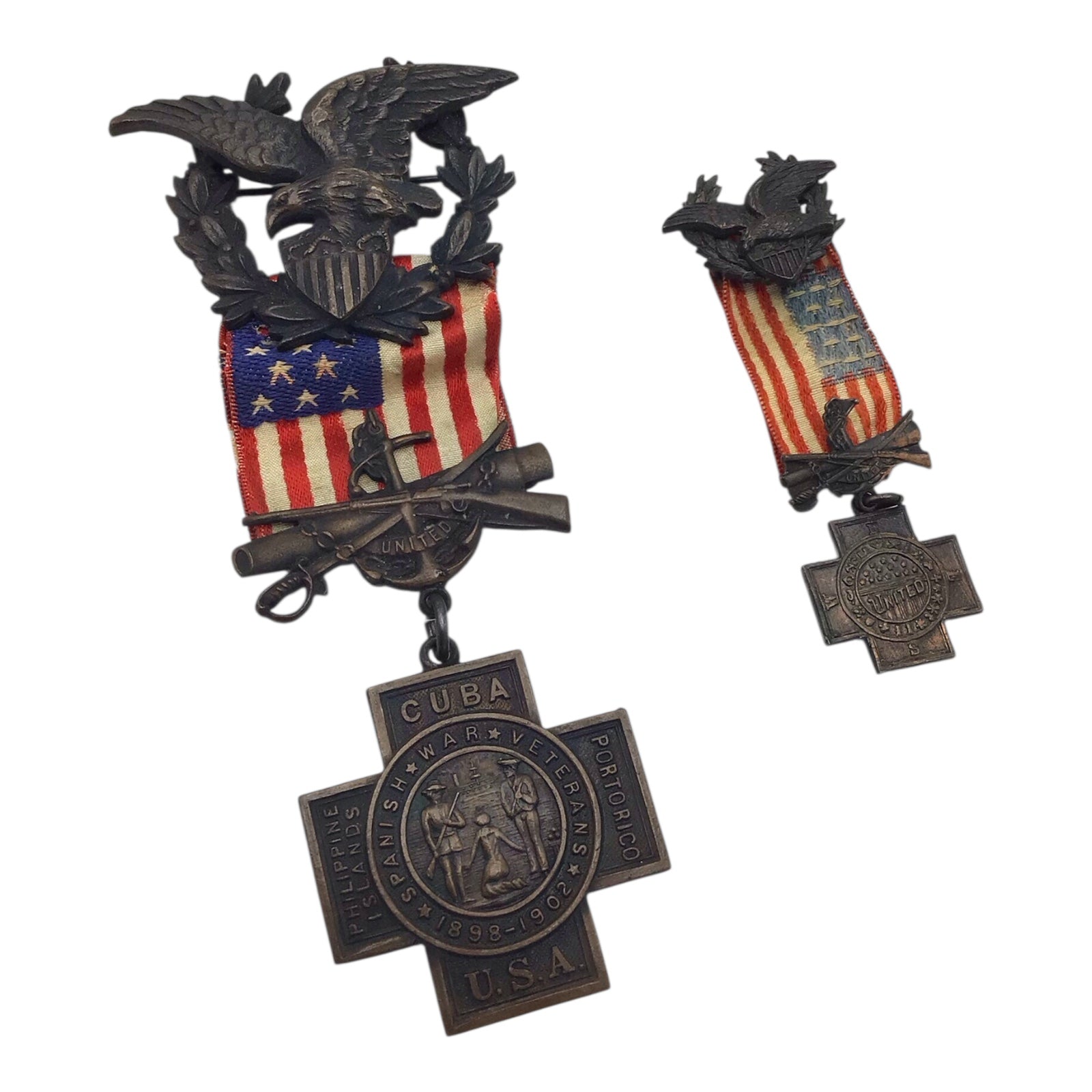 Original 1898–1902 Spanish–American War Veterans Medal – Cuba | Numbered Example w/ Rare Bar
