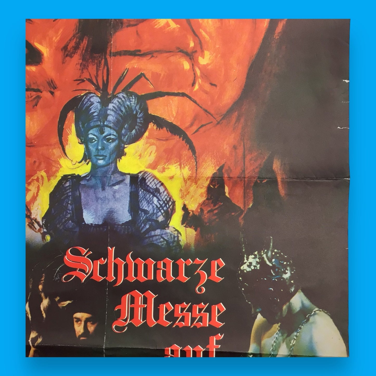 Original 1968 German Movie Poster – Schwarze Messe auf blutrotem Altar (Curse of the Crimson Altar)