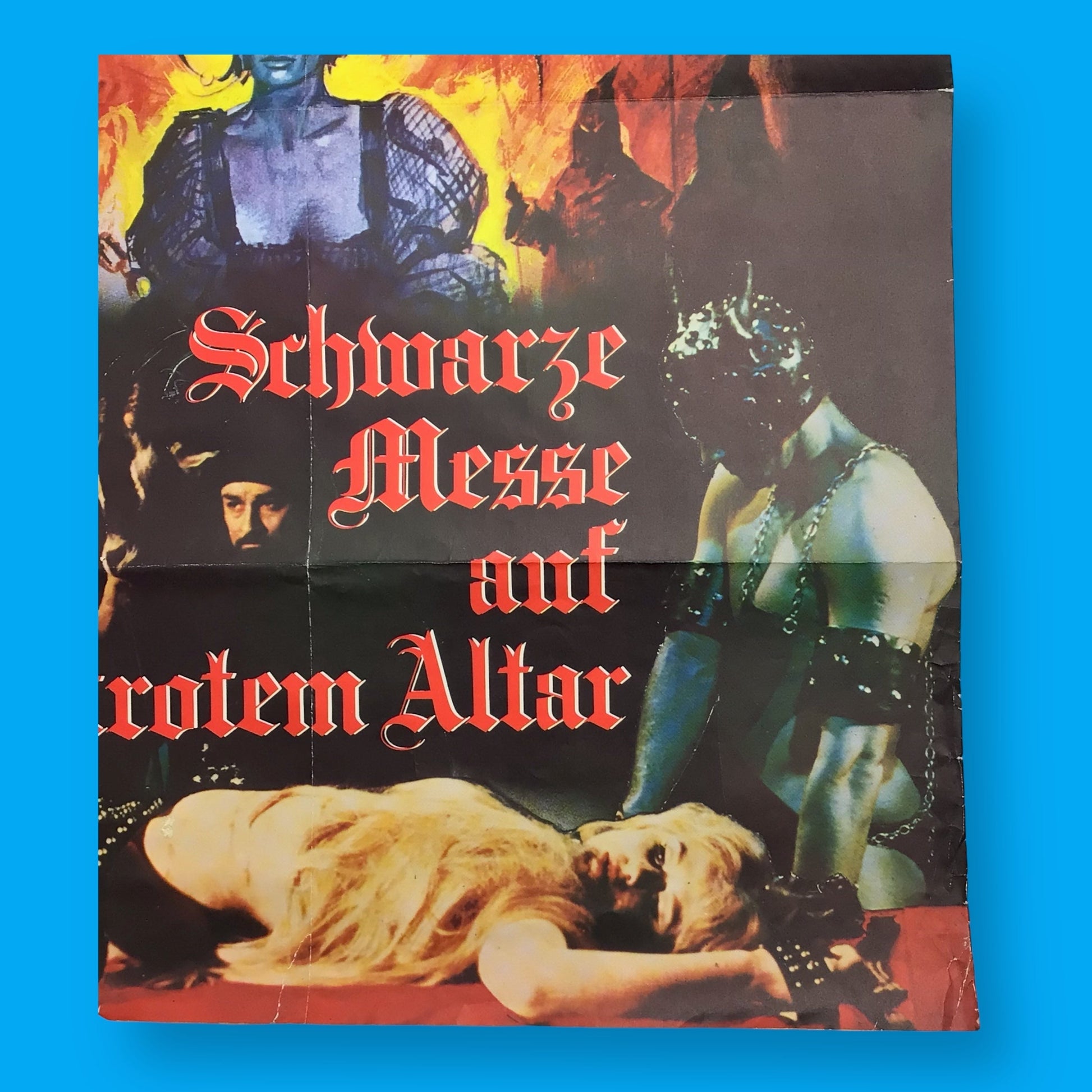 Original 1968 German Movie Poster – Schwarze Messe auf blutrotem Altar (Curse of the Crimson Altar)