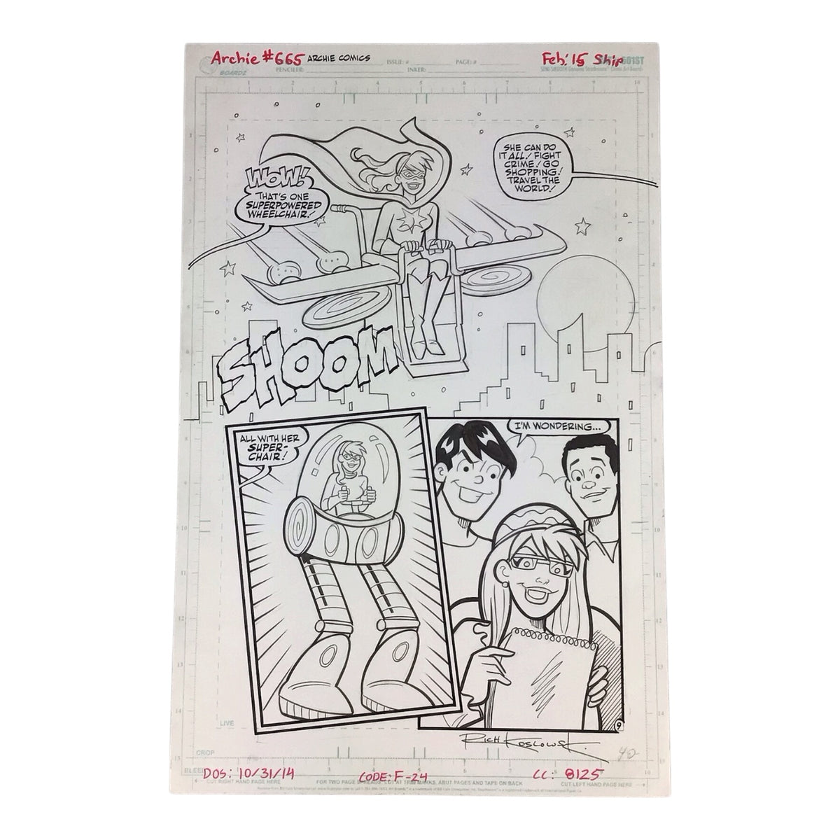 Original Art Comic Archie #665 Page Drawn by Rich Koslowski