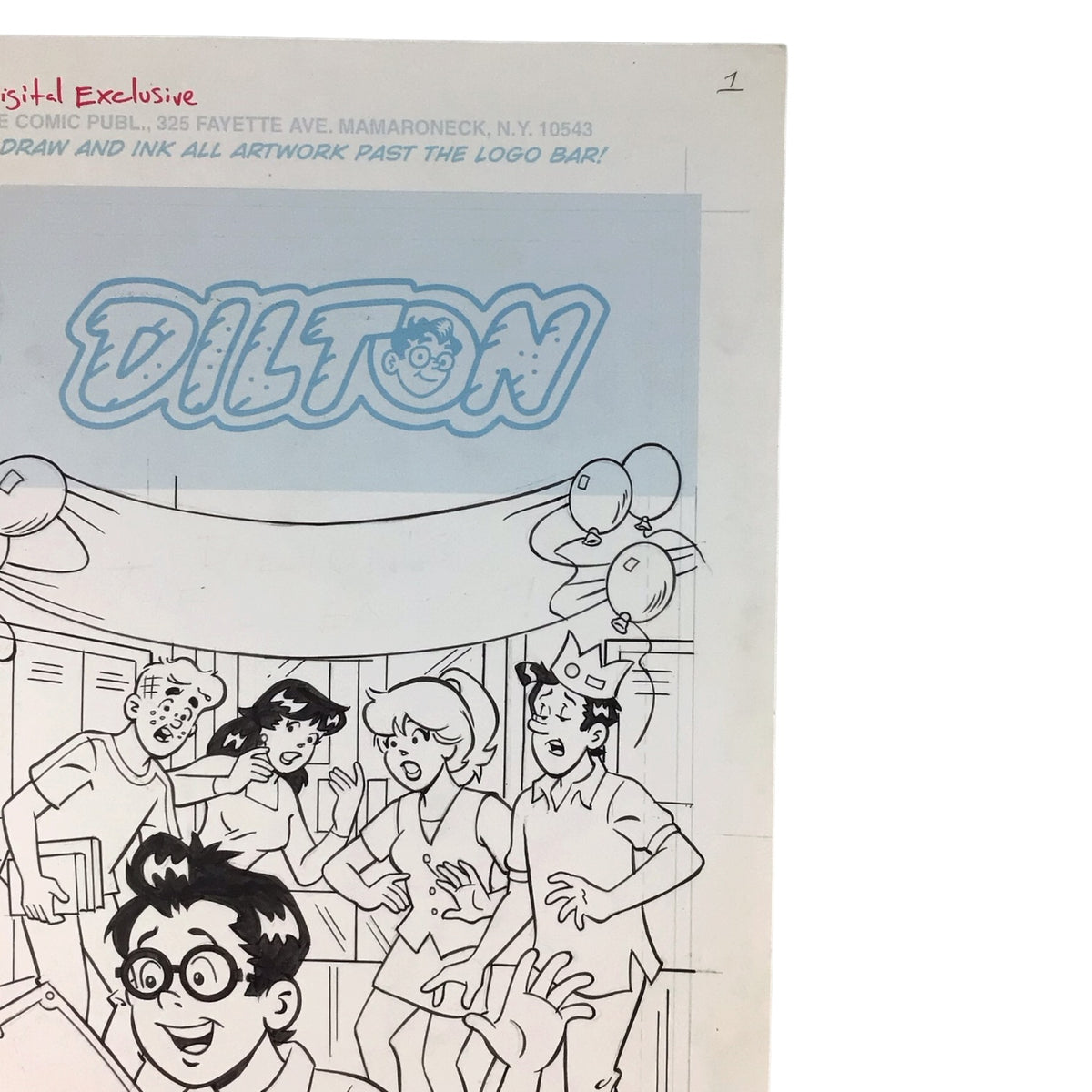Original Art Comic Cover Dilton #1 Digital Exclusive Issue by Bill Golliher