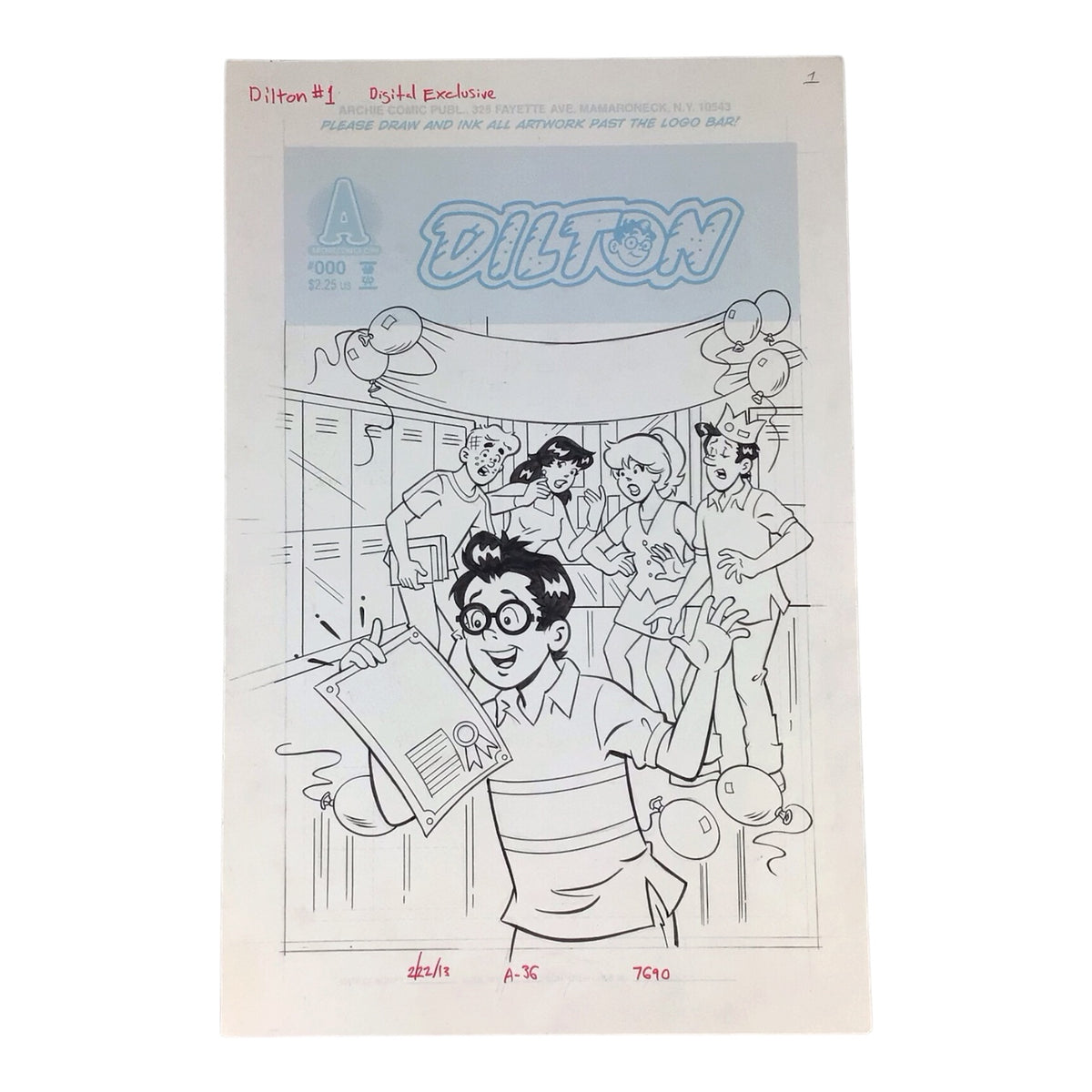 Original Art Comic Cover Dilton #1 Digital Exclusive Issue by Bill Golliher