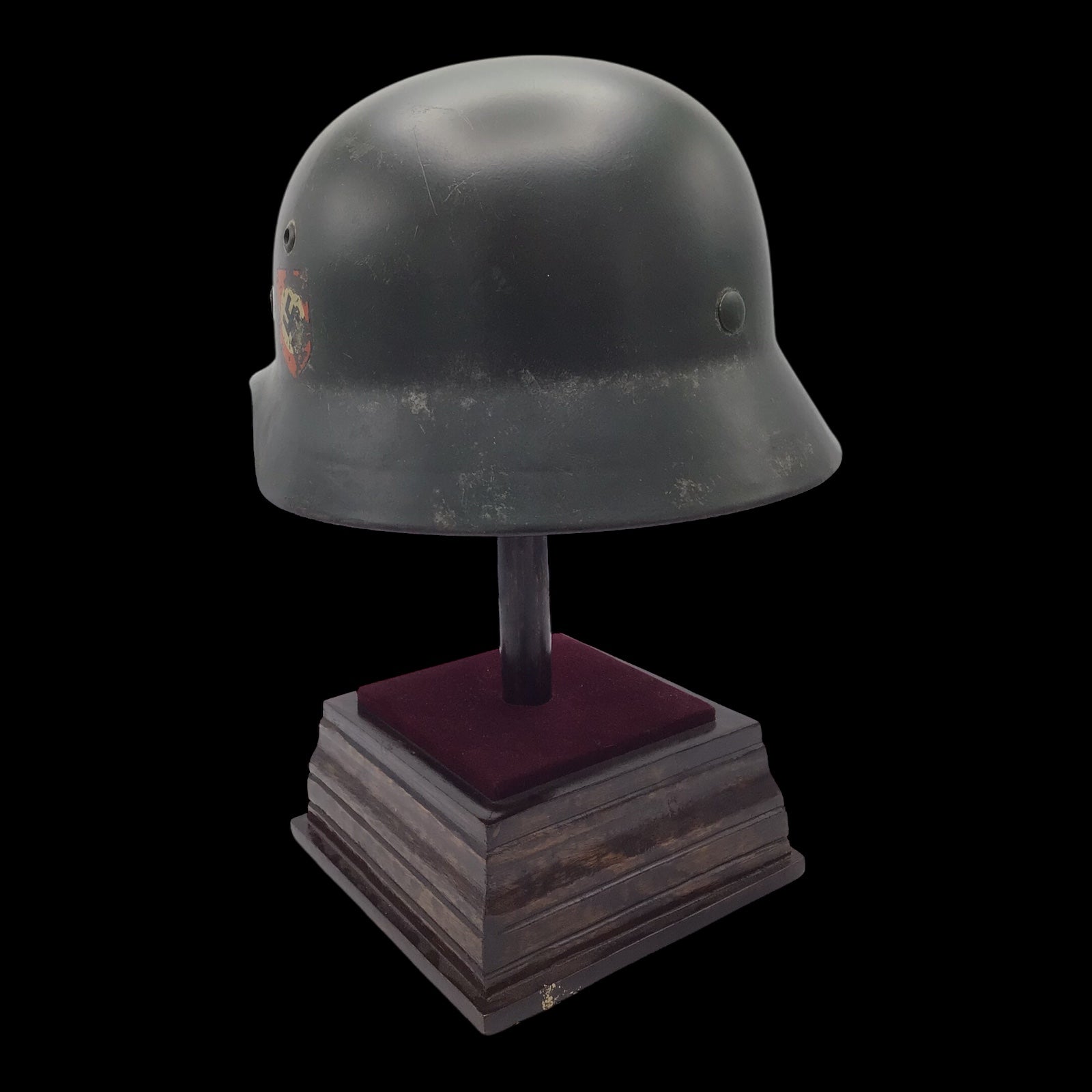 Original German WWII M38 Double Decal Waffen-SS Combat Helmet - ET62 Shell - Early War SS Helmet