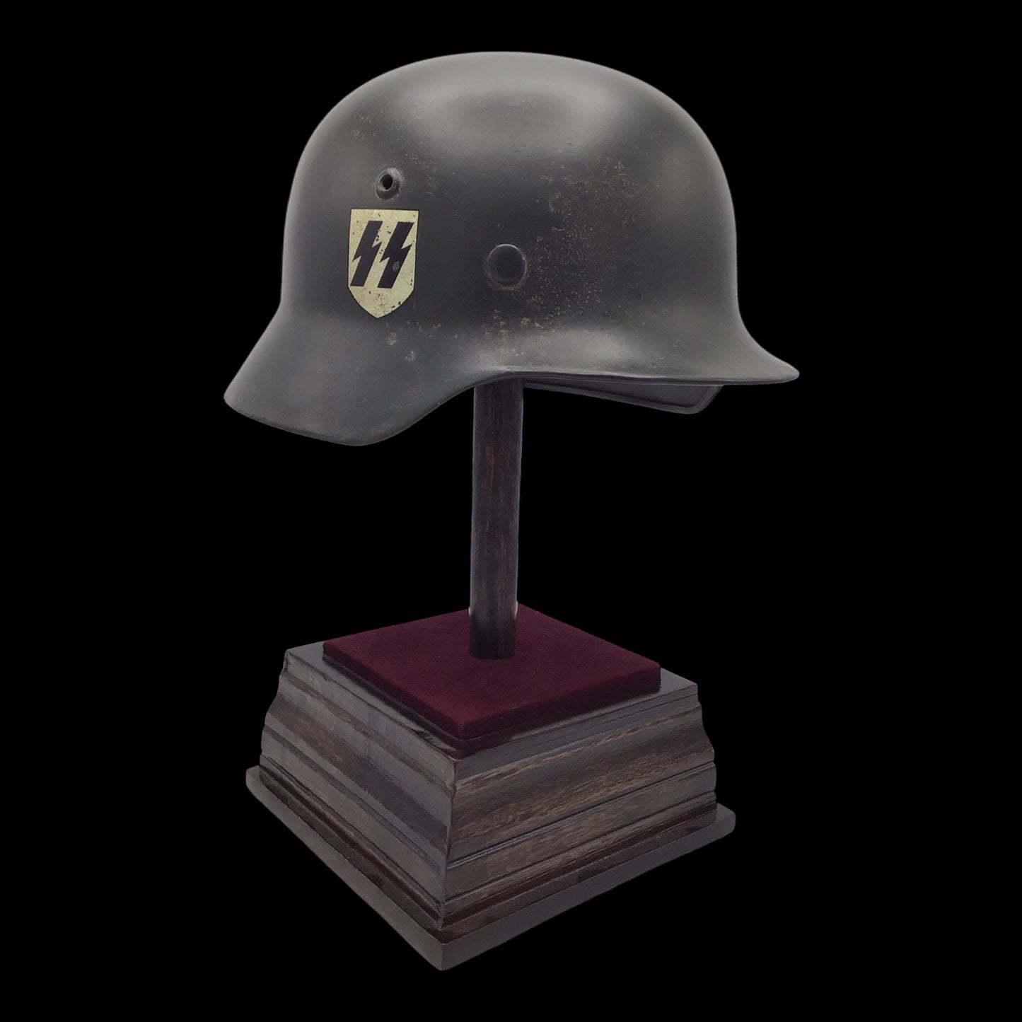 Original German WWII M38 Double Decal Waffen-SS Combat Helmet - ET62 Shell - Early War SS Helmet