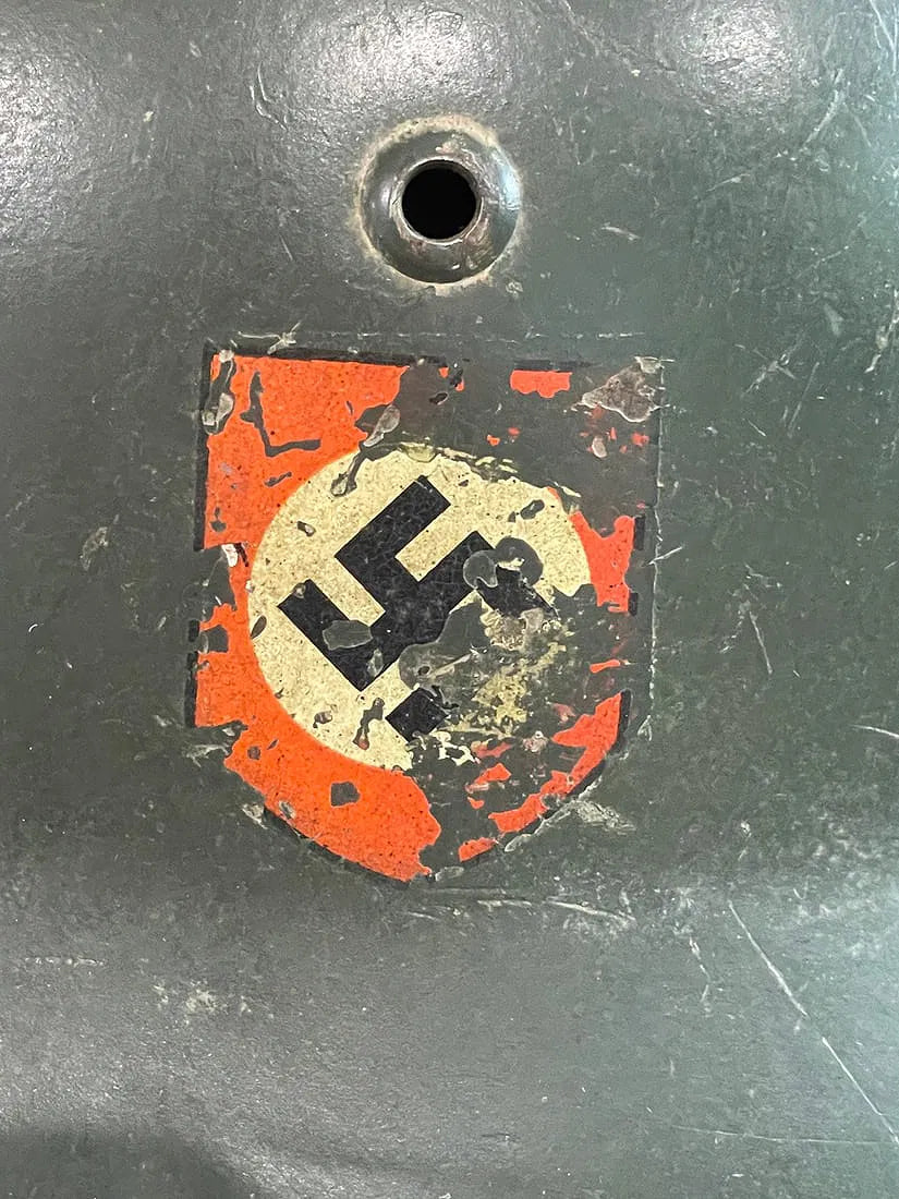 Original German WWII M38 Double Decal Waffen-SS Combat Helmet - ET62 Shell - Early War SS Helmet