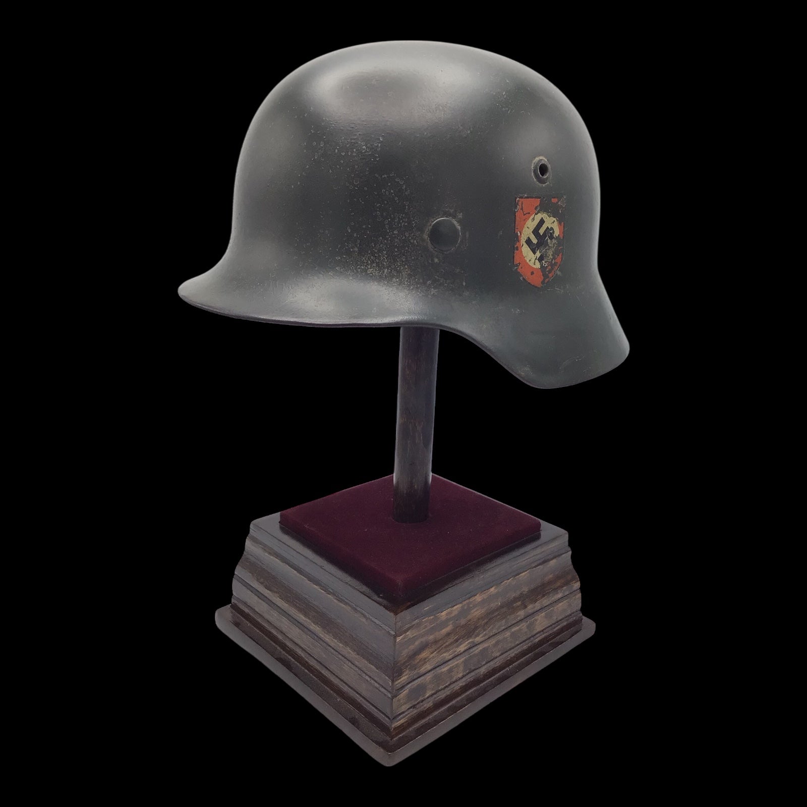 Original German WWII M38 Double Decal Waffen-SS Combat Helmet - ET62 Shell - Early War SS Helmet