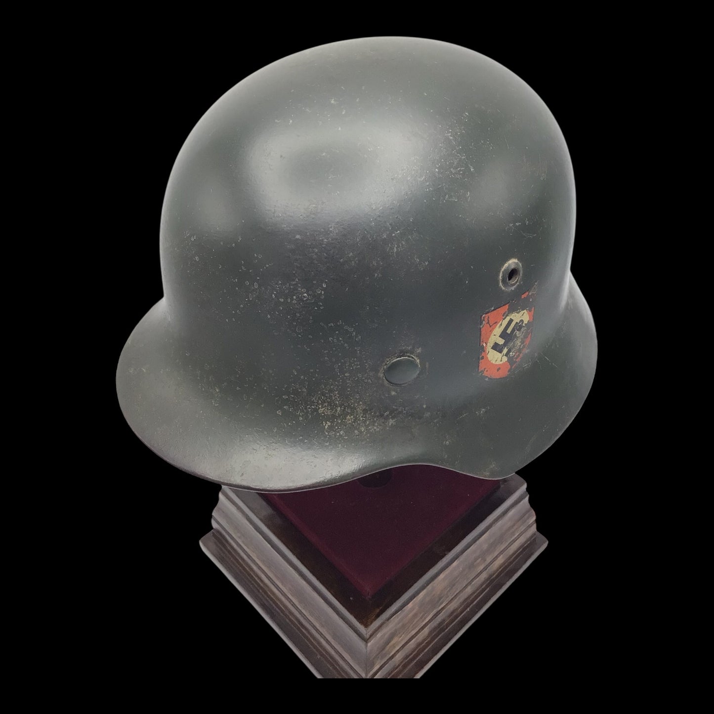 Original German WWII M38 Double Decal Waffen-SS Combat Helmet - ET62 Shell - Early War SS Helmet