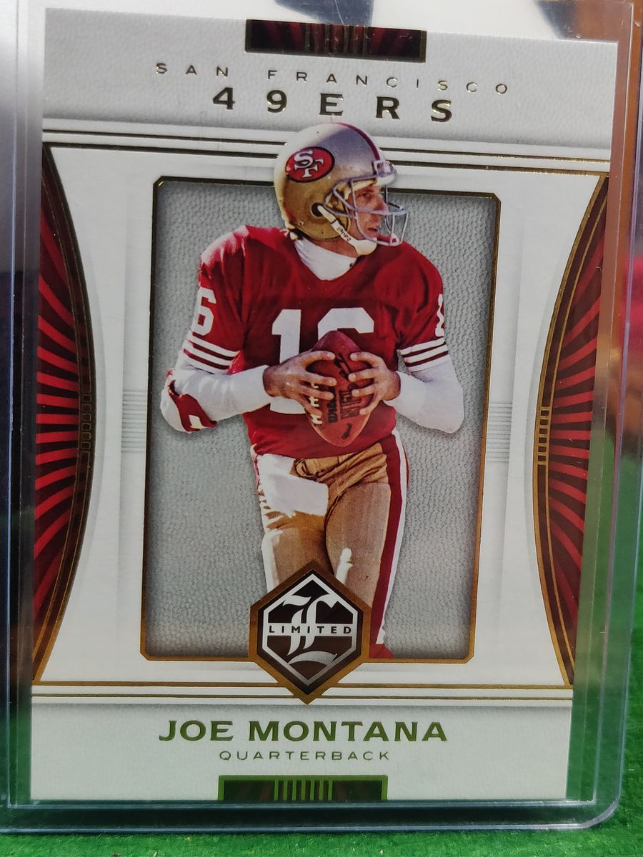 Original Joe Montana 49ers Autographed Football Shadowbox with Card and Figure