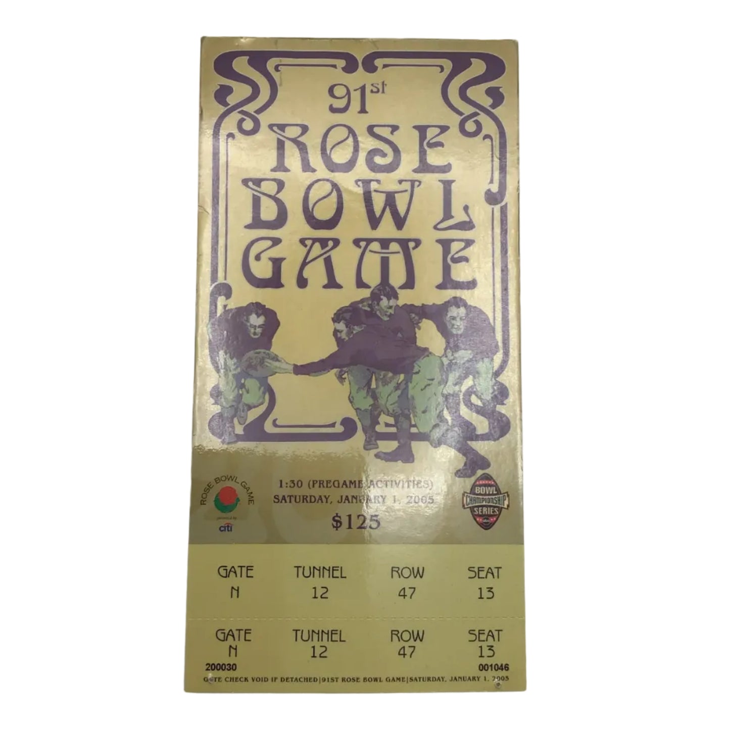 Original Rose Bowl Lanyard w/ Tickets & Rare Rose Bowl & National Championship Pins