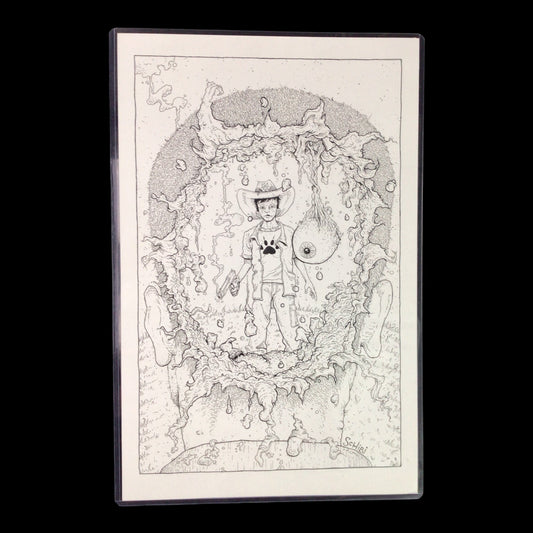 Original The Walking Dead Art "Carl's First Kill" Cody Schibi Signed Comic Board