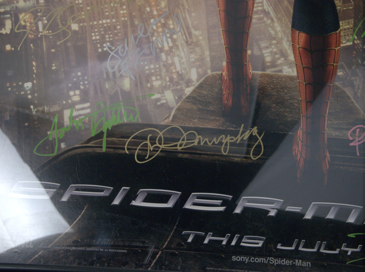 Spider-Man 2 (2004) Signed & Framed Poster – 12 Signatures with COA, Tobey Maguire, Kirsten Dunst, Bruce Campbell, Sam Raimi