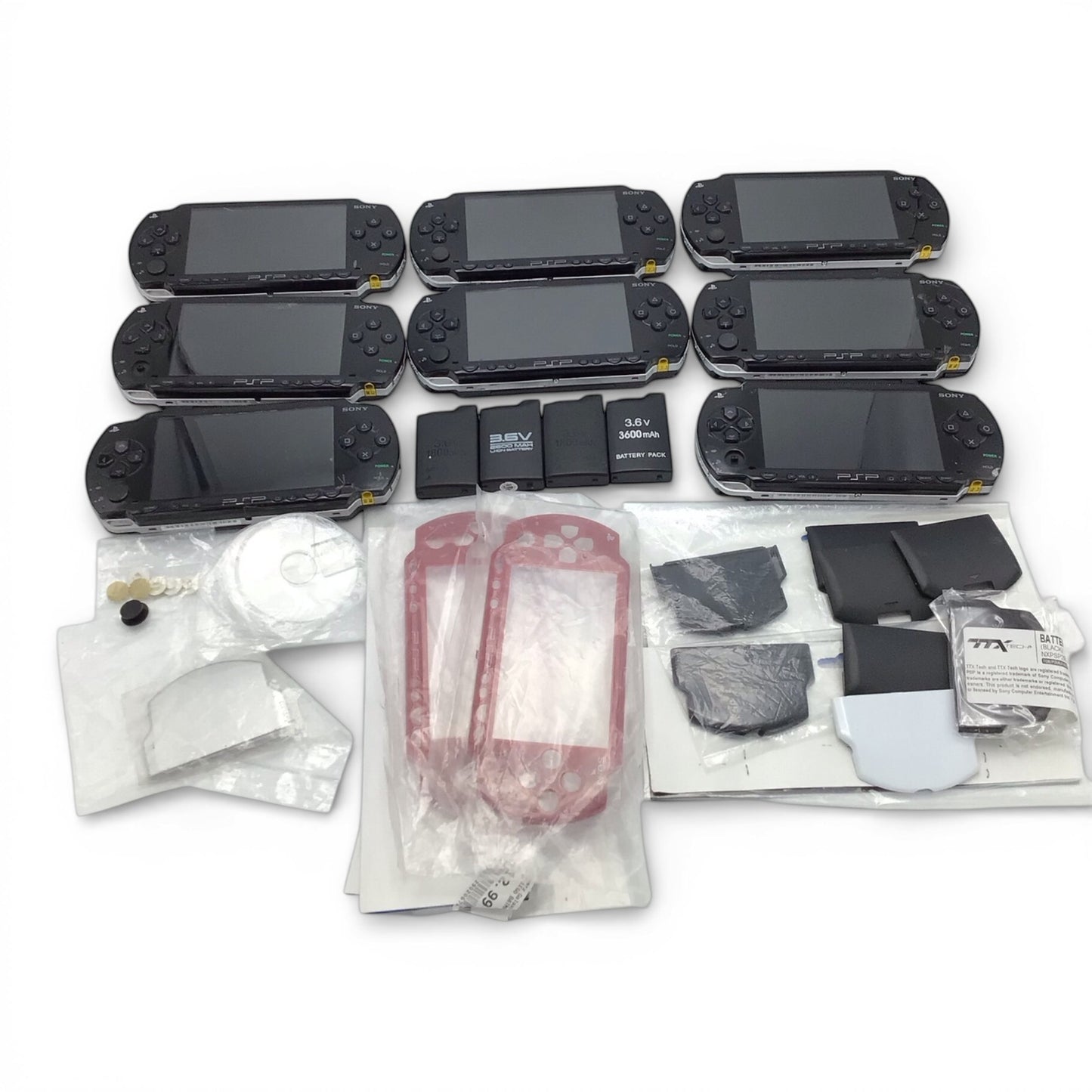 PSP Parts Lot - 8 Devices Plus Extras for PARTS ONLY
