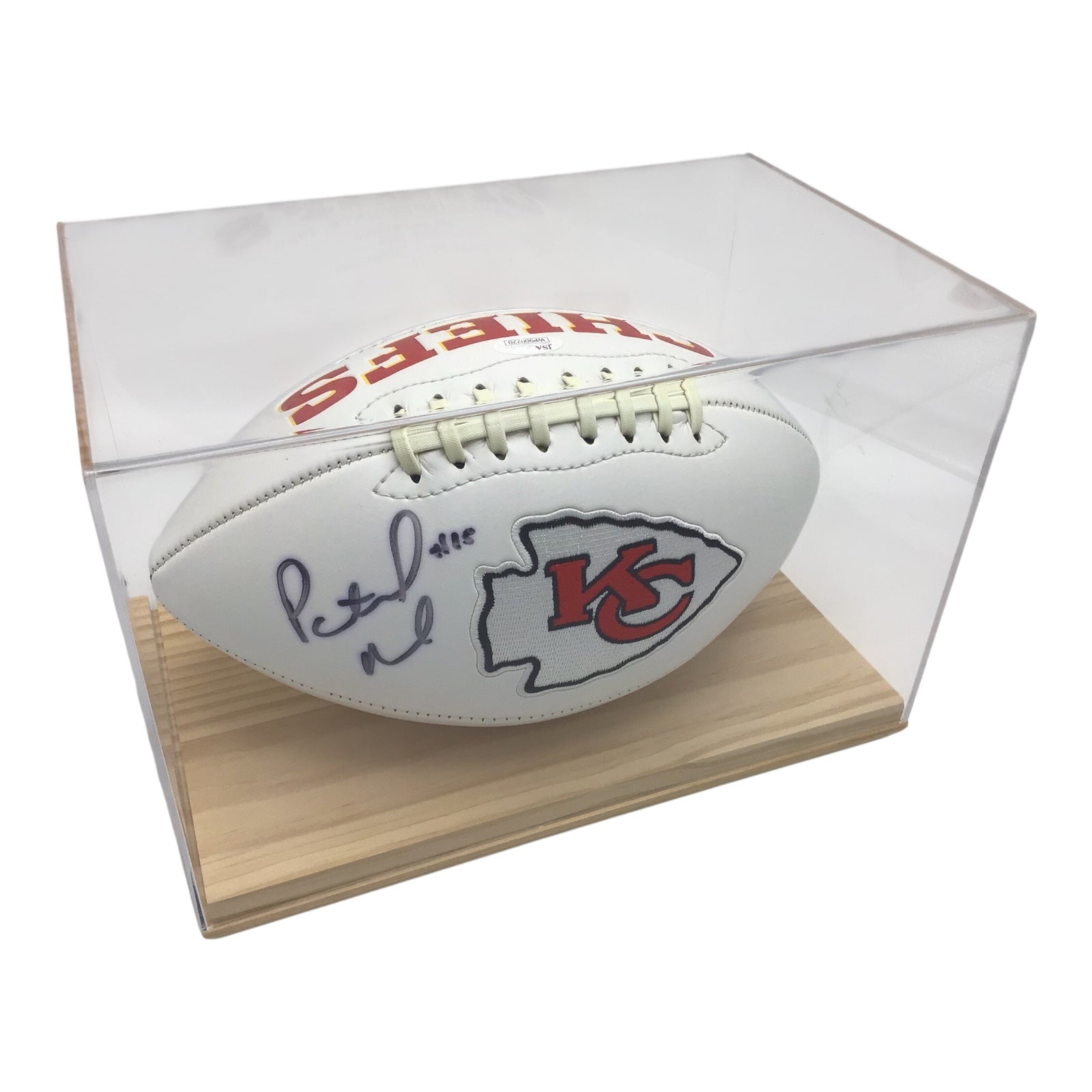 Patrick Mahomes Autographed Kansas City Chiefs Football with Display Case – JSA Certified