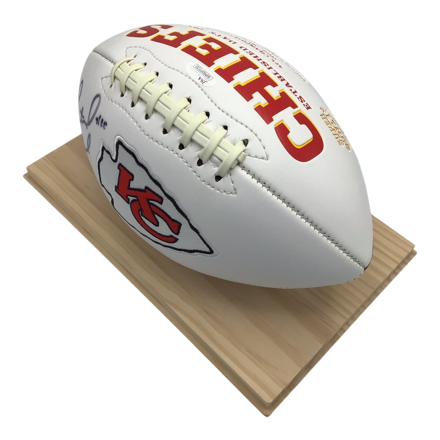Patrick Mahomes Autographed Kansas City Chiefs Football with Display Case – JSA Certified