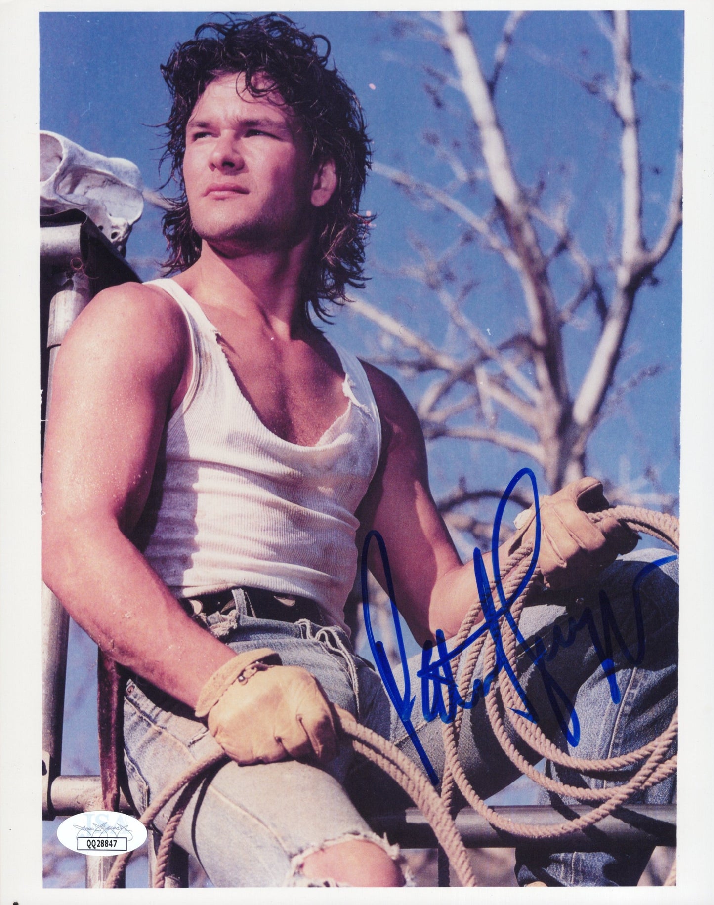 Patrick Swayze in Teen Magazine 1980 Pin-Up Signed Photo, JSA Certified Authentic QQ28847