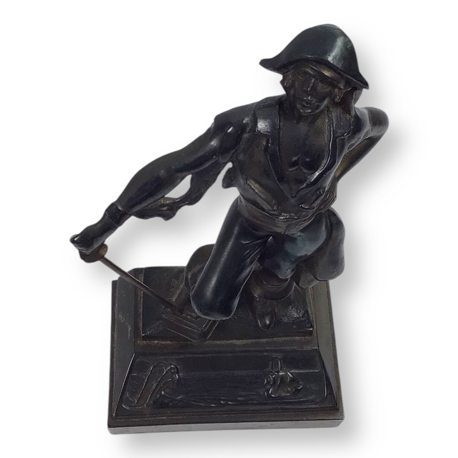 Paul Herzel Pirate with Treasure Chest Bookend – Pompeian Bronze, c. 1920s