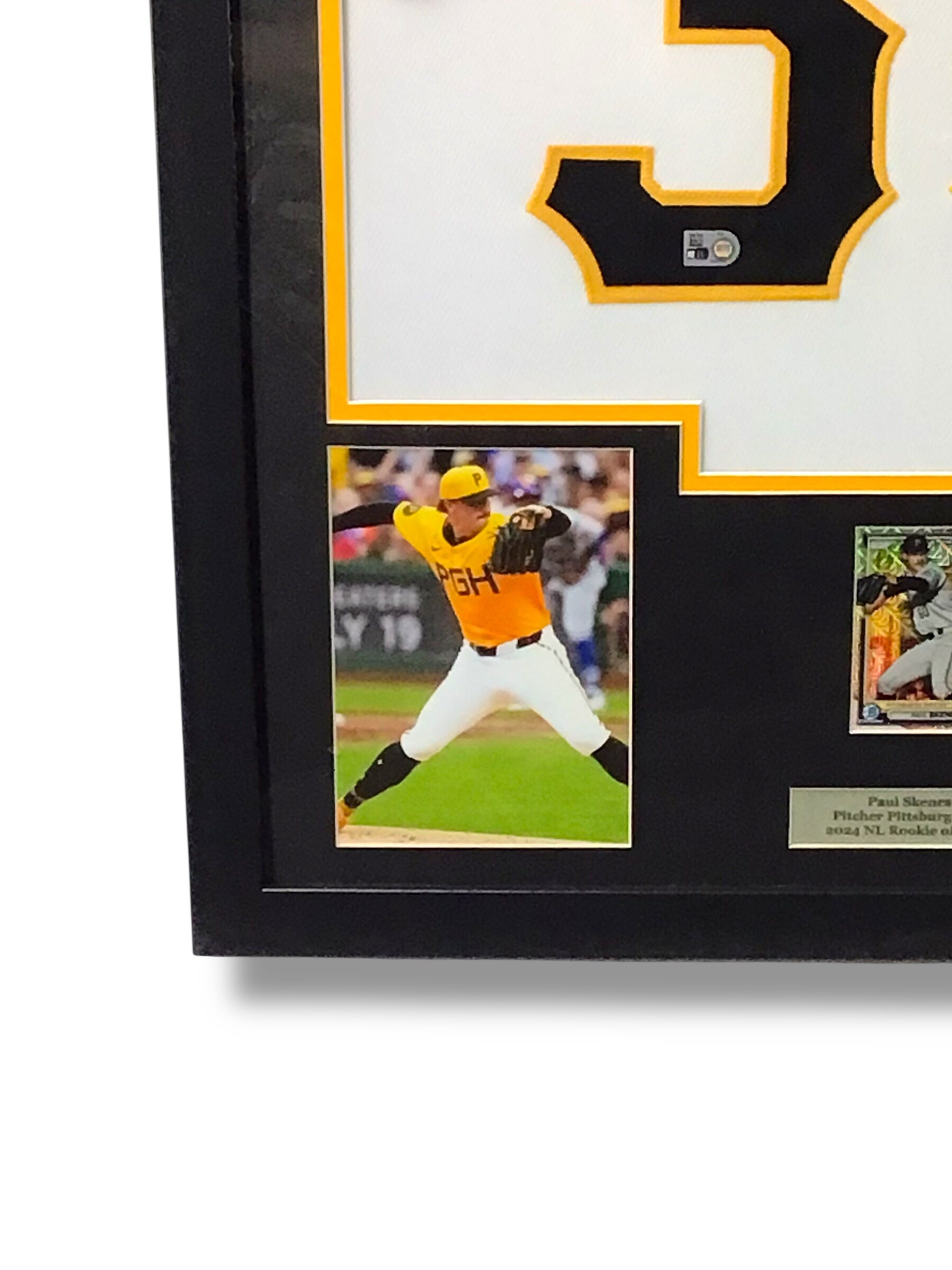 Paul Skenes Custom Framed Signed Jersey w/ MLB.com Cert & Bowman Mojo Card