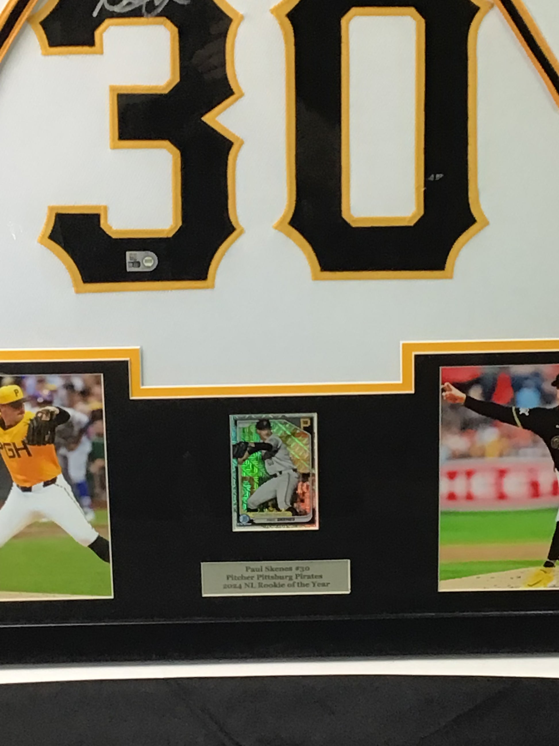 Paul Skenes Custom Framed Signed Jersey w/ MLB.com Cert & Bowman Mojo Card